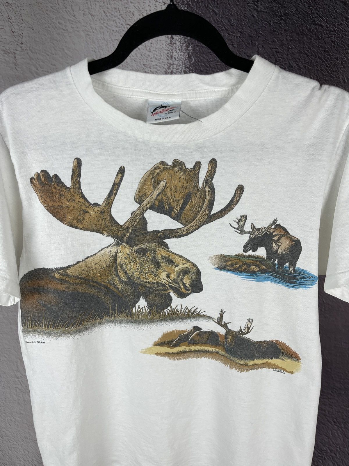 Vintage Vintage 1987 Harlequin NG Moose tee shirt made in USA Size US M / EU 48-50 / 2 - 4 Thumbnail