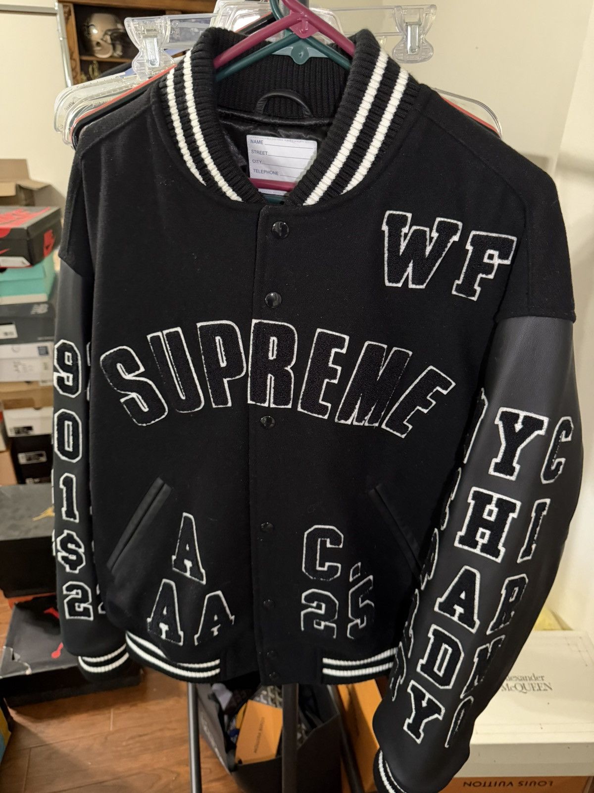 Supreme Supreme Praises Varsity Jacket Navy SS25 L BRAND NEW | Grailed
