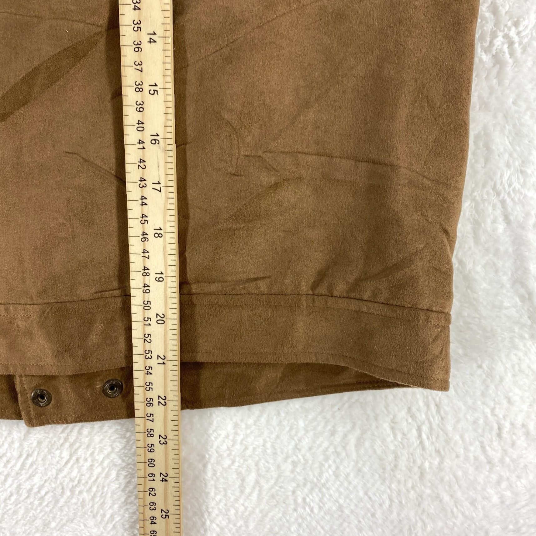 Vintage Petite Sophisticate Sweater Jacket Shacket Faux Suede Knit Sleeves Brown Size M - Womens Jacket (Regular, Brown) Full Zip Pockets Size M / US 6-8 / IT 42-44 - 5 Thumbnail