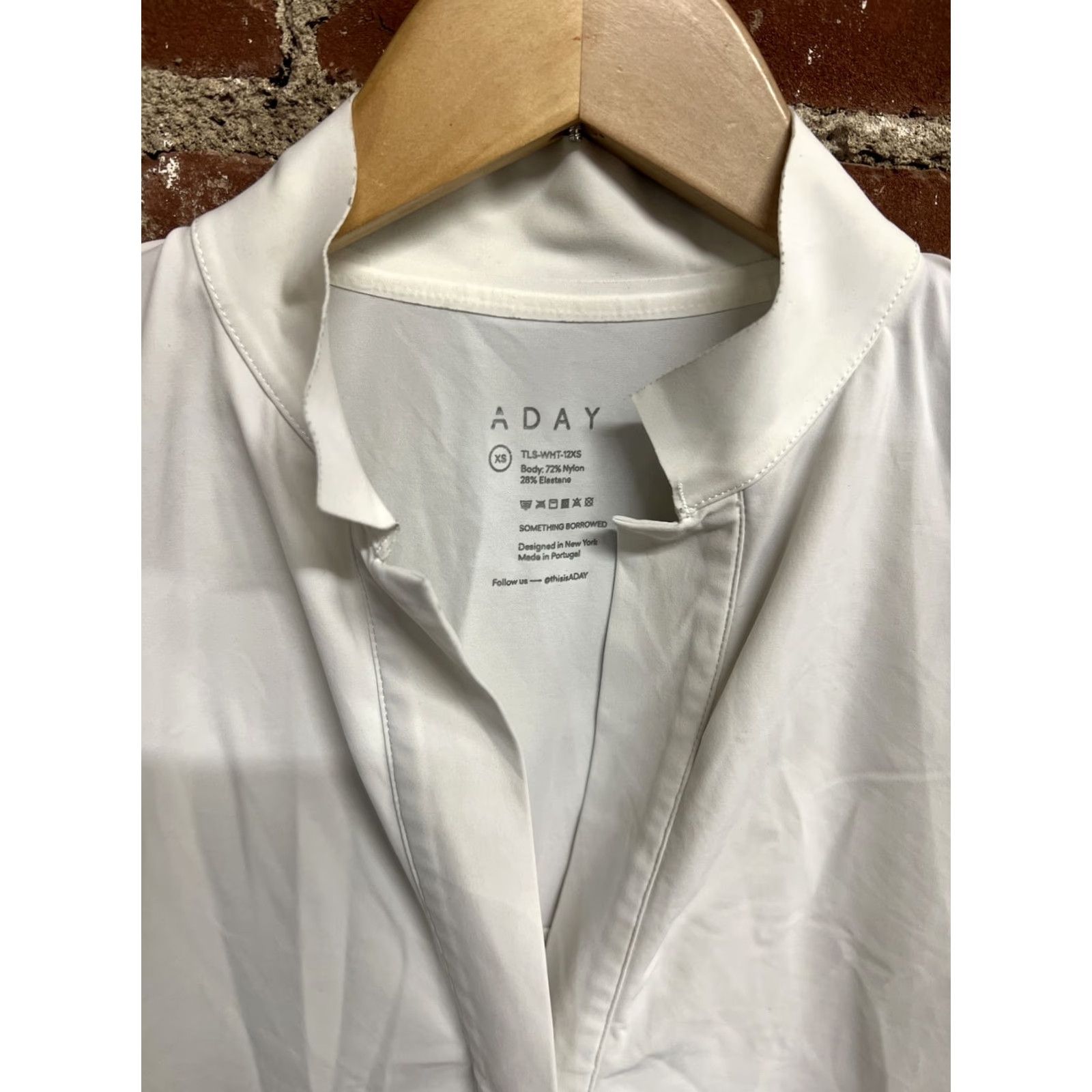 Vintage Aday Womens Shirt XS White Long Sleeve V Neck Sheer Pullover Blouse Size XS / US 0-2 / IT 36-38 - 2 Thumbnail