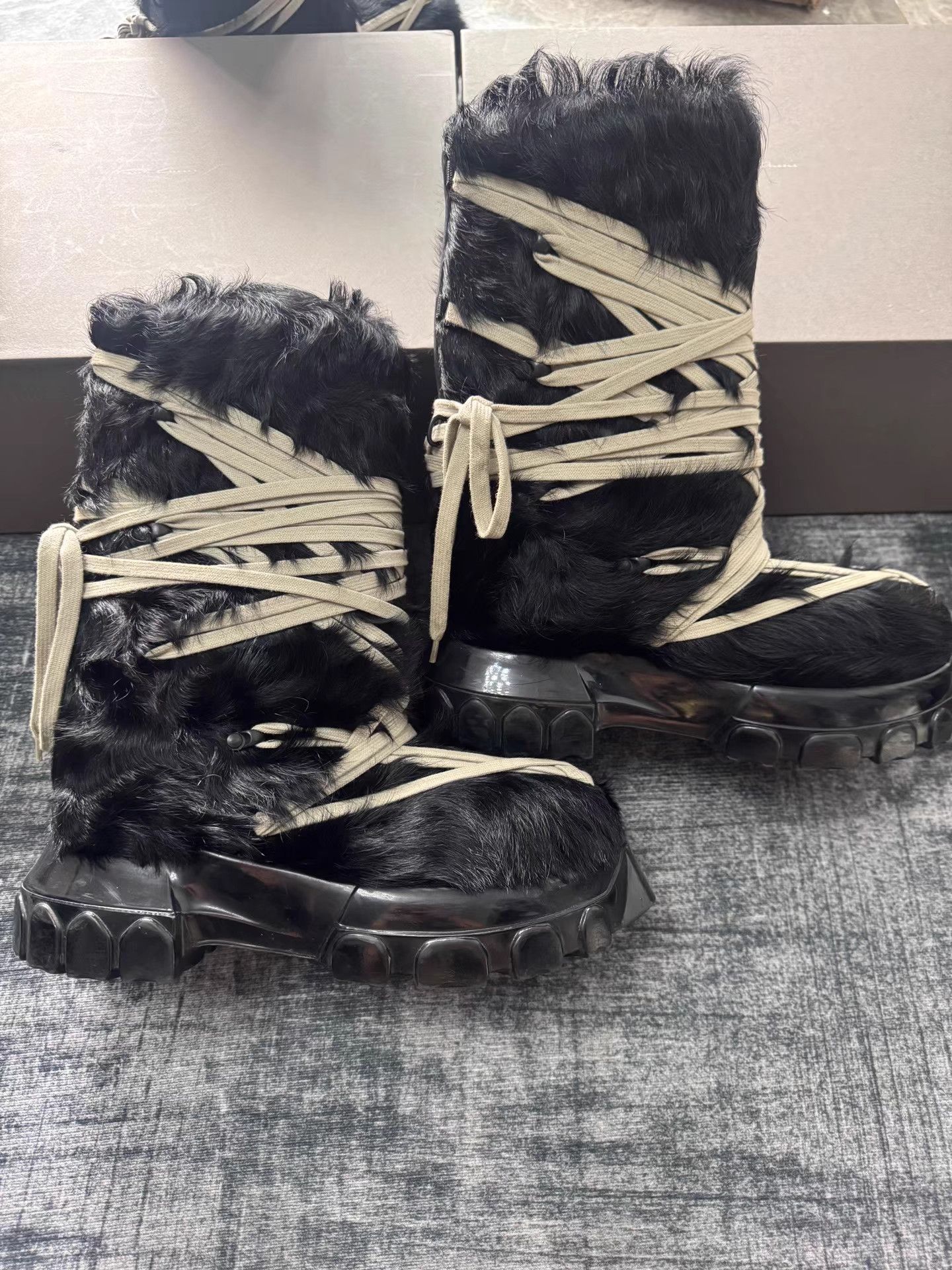 Rick Owens Rick Owens Extreme Lace Pony Hair Snow Boots Size US 8 / IT 38 - 2 Thumbnail