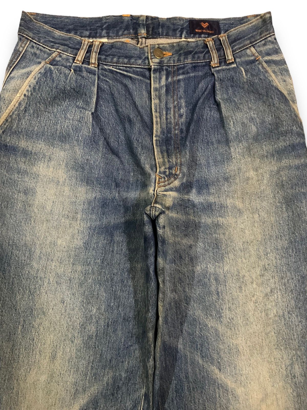 Valentino Vintage Mario Valentino Mud Washed Baggy Distressed Jeans Size US 32 / EU 48 - 4 Thumbnail