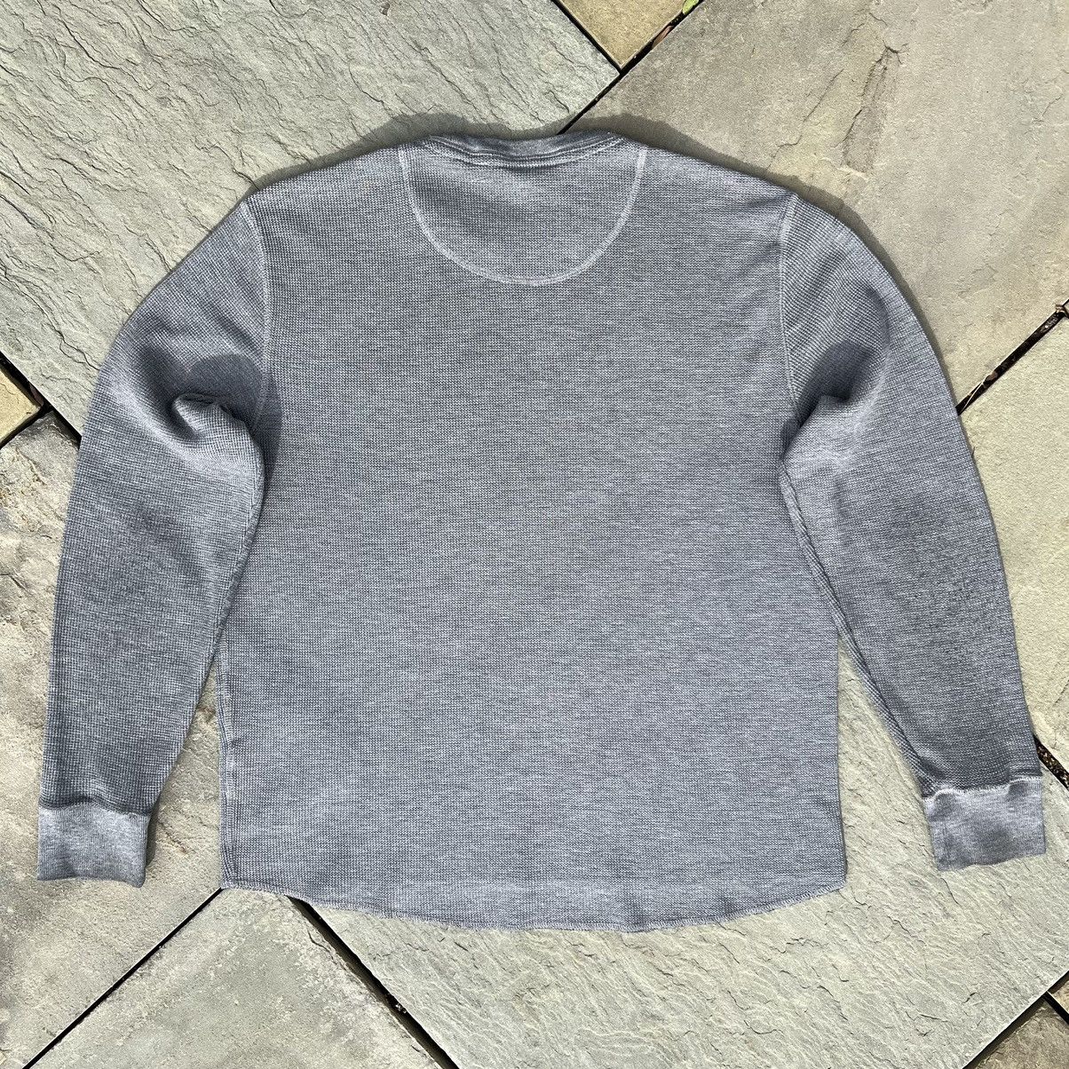 Timberland Y2K Garment Dyed Grey Waffle Knit Thermal Size US XL / EU 56 / 4 - 2 Thumbnail