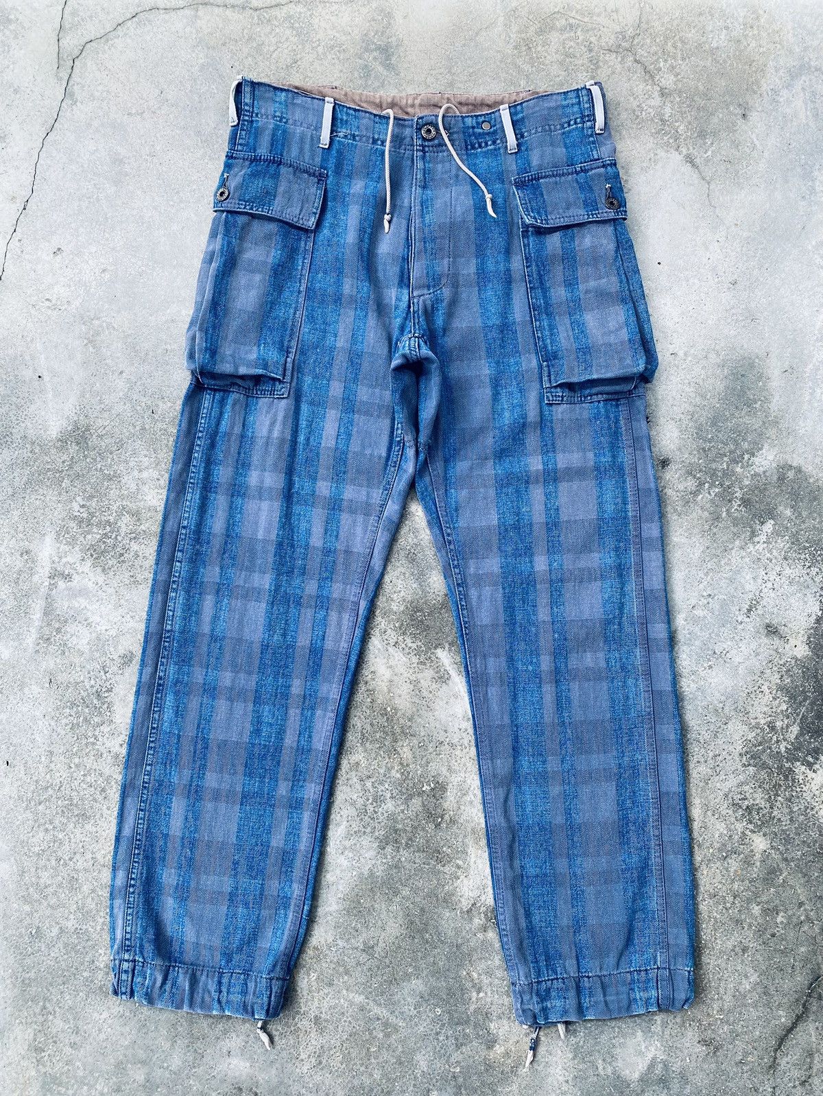 Indigo Vintage Reproduction Label Indigo Herringbone Pants Size US 33 - 1 Thumbnail