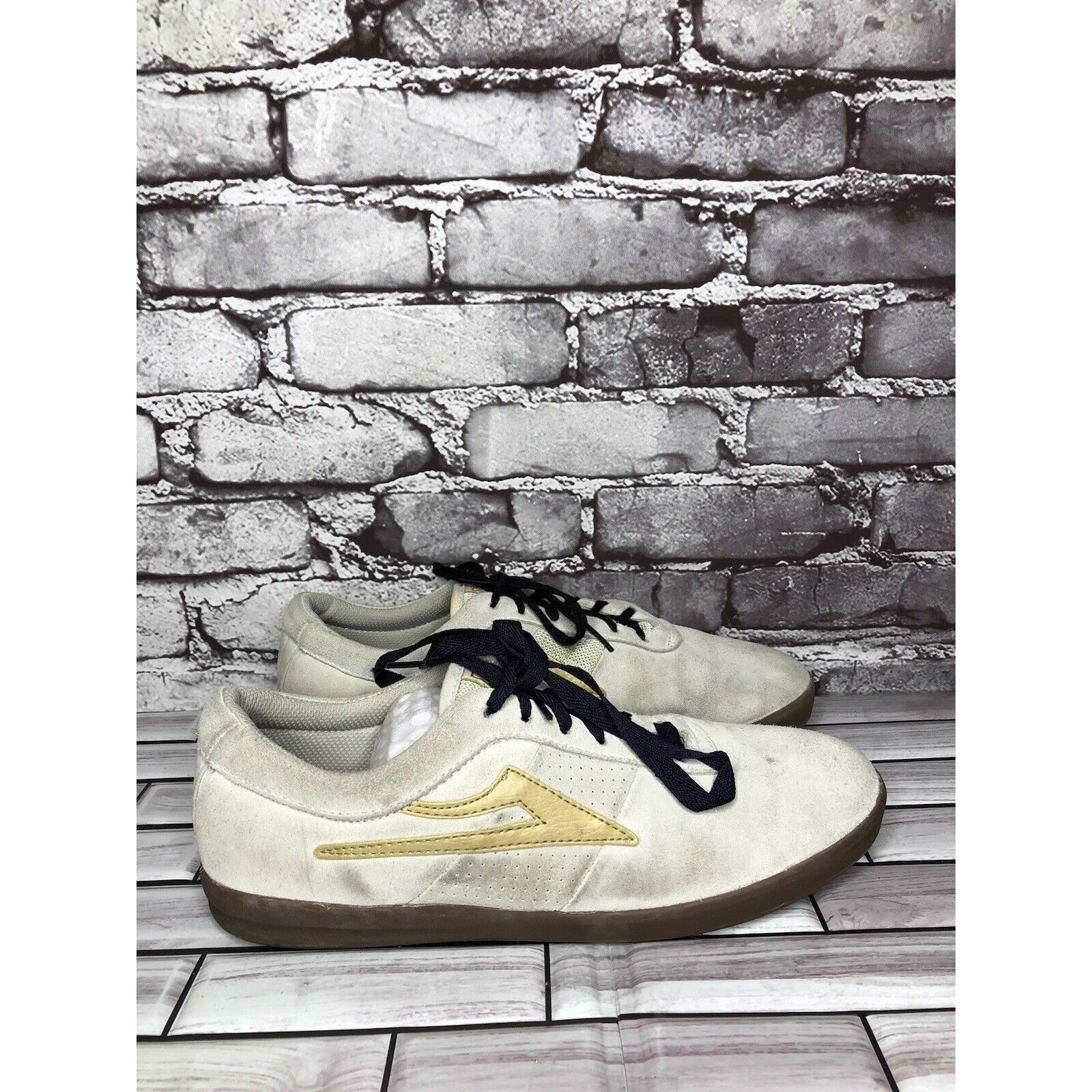 Lakai Lakai Cambridge Beige Suede Blue Tan Fabric Low Lace Up Snea Size US 11 / EU 44 - 3 Thumbnail