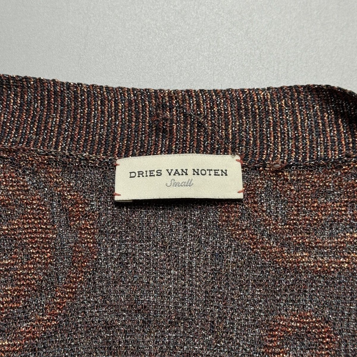 Dries Van Noten Dries Van Noten - Blue Brown Metallic Paisley Cardigan Size ONE SIZE - 6 Thumbnail