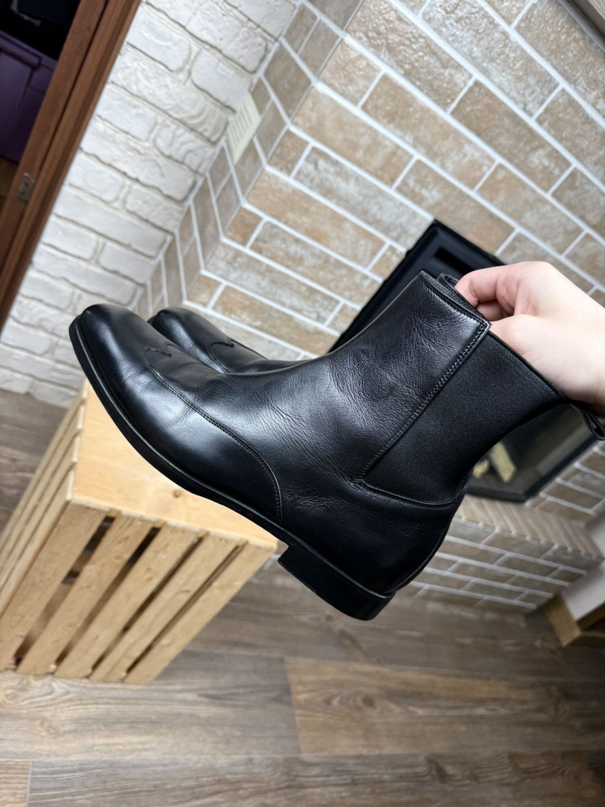 Gucci Mens Gucci Black Leather Chelsea Western Boots Size EUR 40 Size US 7 / EU 40 - 6 Thumbnail