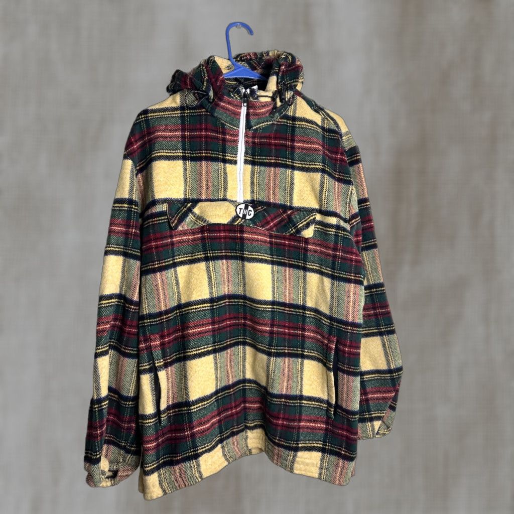 Vintage VINTAGE Tango Hotel Mens Large Pullover Hoodie Plaid Zip Side Pouch Pocket Street Wear Size US L / EU 52-54 / 3 - 1 Thumbnail