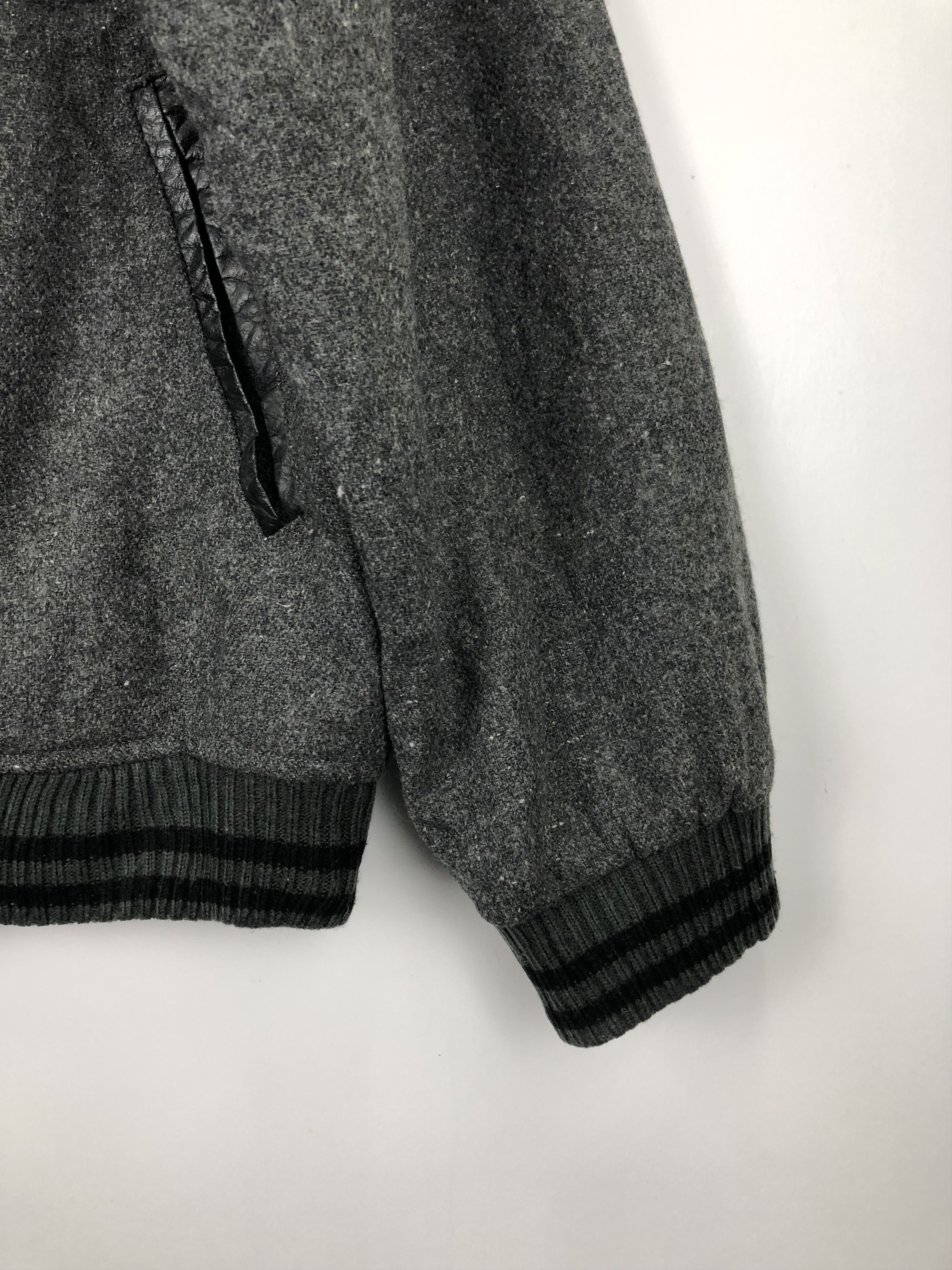 Japanese Brand Vintage 80s Japanese Brand Wool Varsity Jacket Gray V0407 Size US M / EU 48-50 / 2 - 5 Thumbnail
