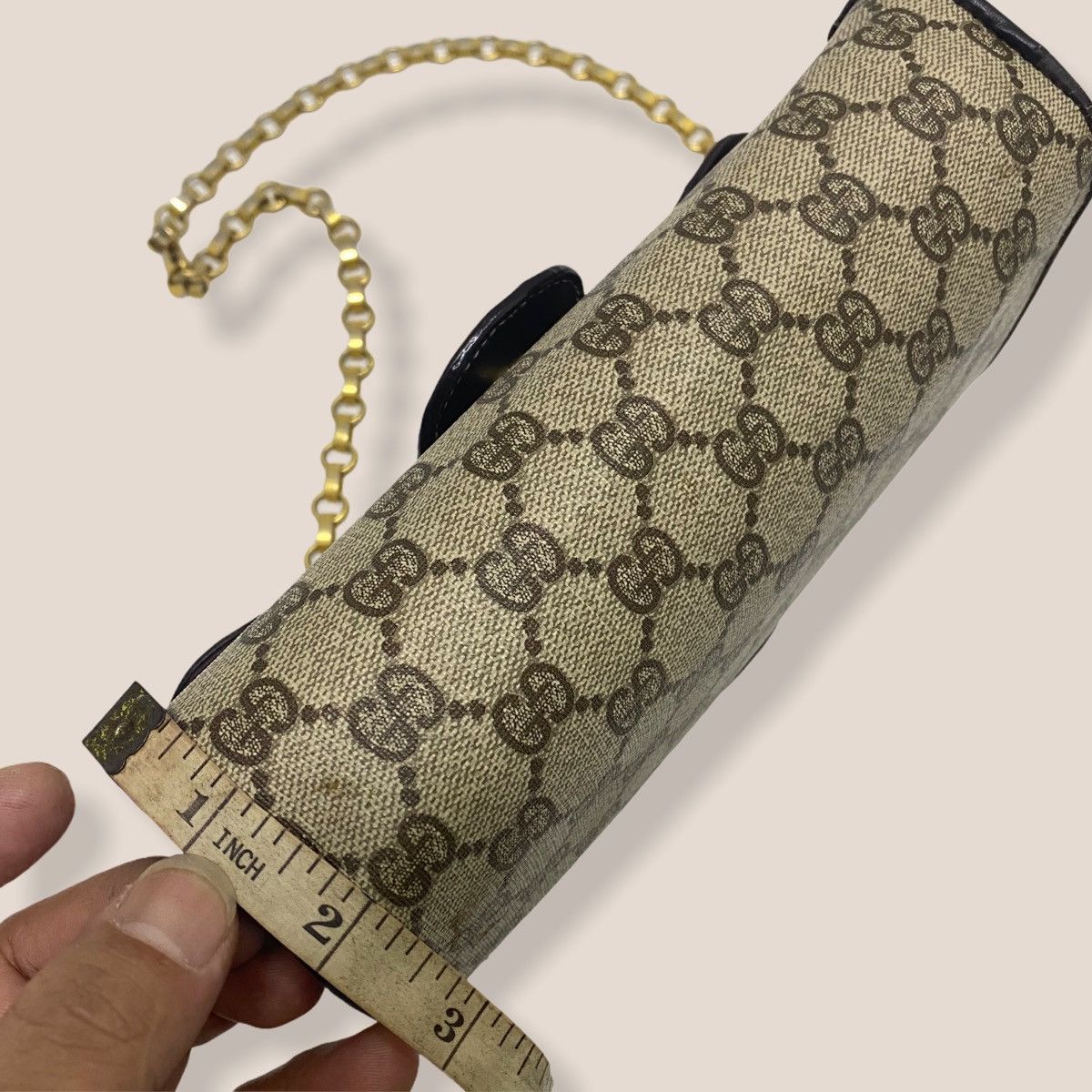 Vintage ‼️YES‼️ AUTHENTIC GUCCI GG BIG LOGO CHAIN SHOULDER BAG Size ONE SIZE - 15 Thumbnail