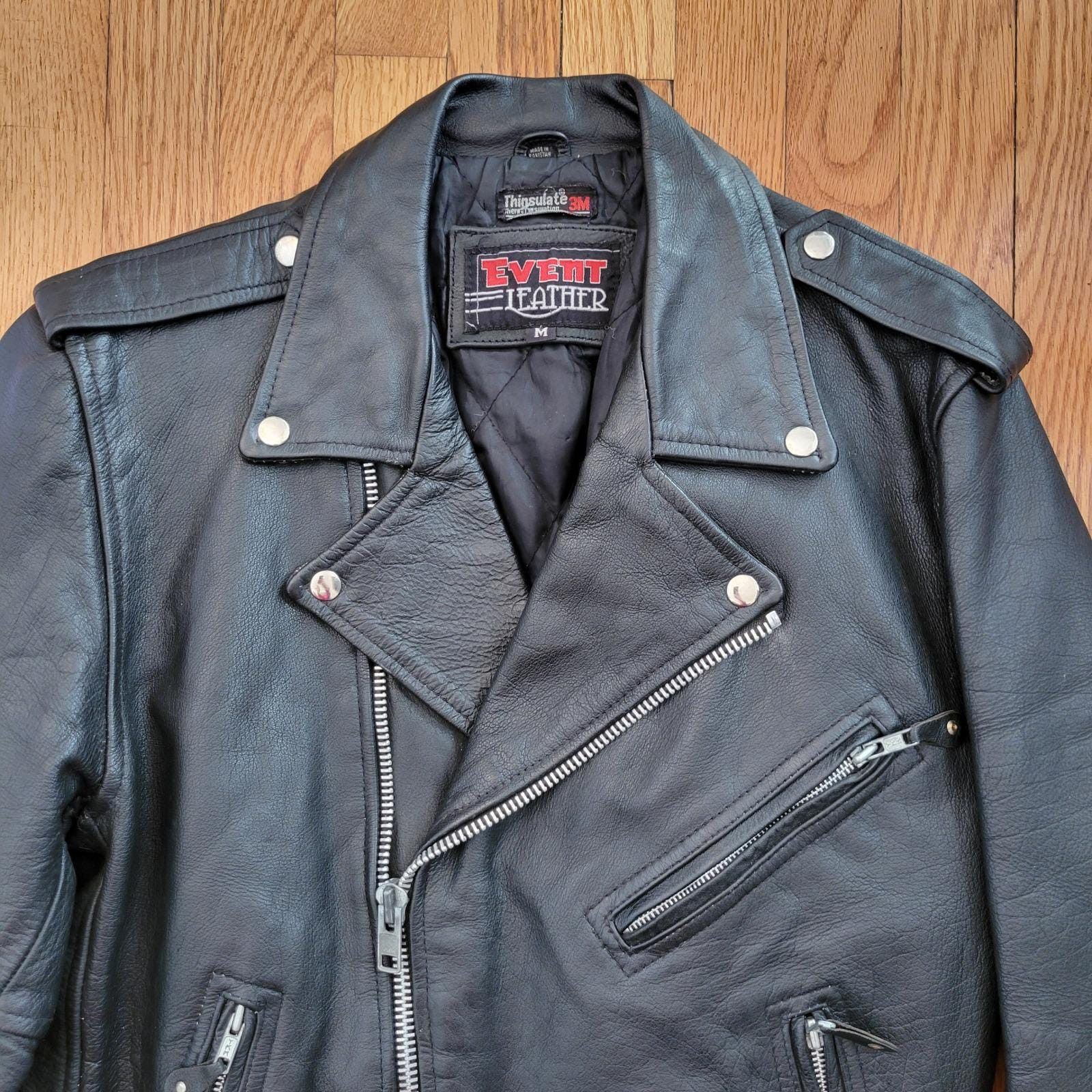 Other Leather Motorcycle Jacket M Black Thinsulate Lined Bomber Size US M / EU 48-50 / 2 - 8 Thumbnail