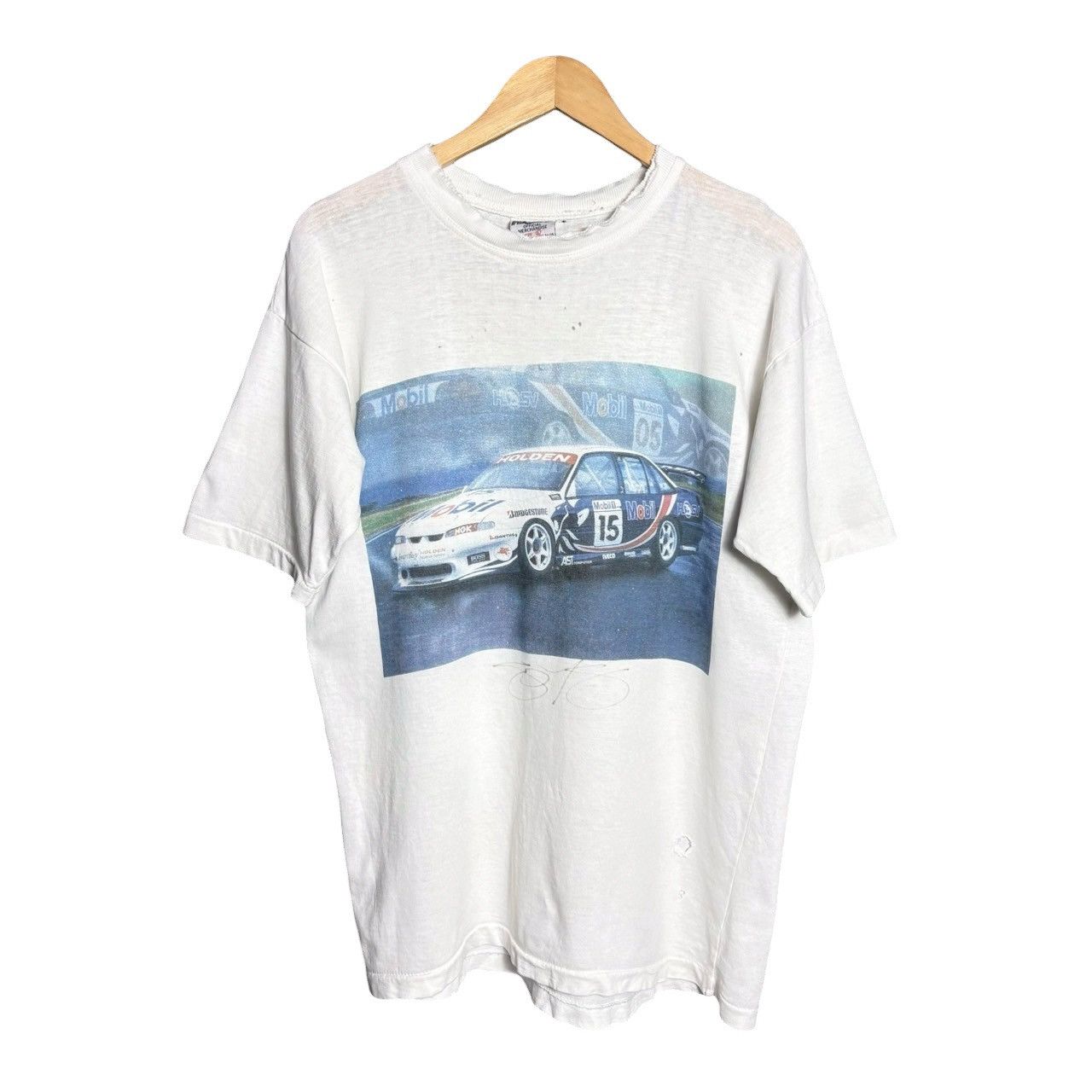 Vintage Vintage 90s Mobile Racing Car Holden Graphic Distressed Tee Size US L / EU 52-54 / 3 - 1 Thumbnail