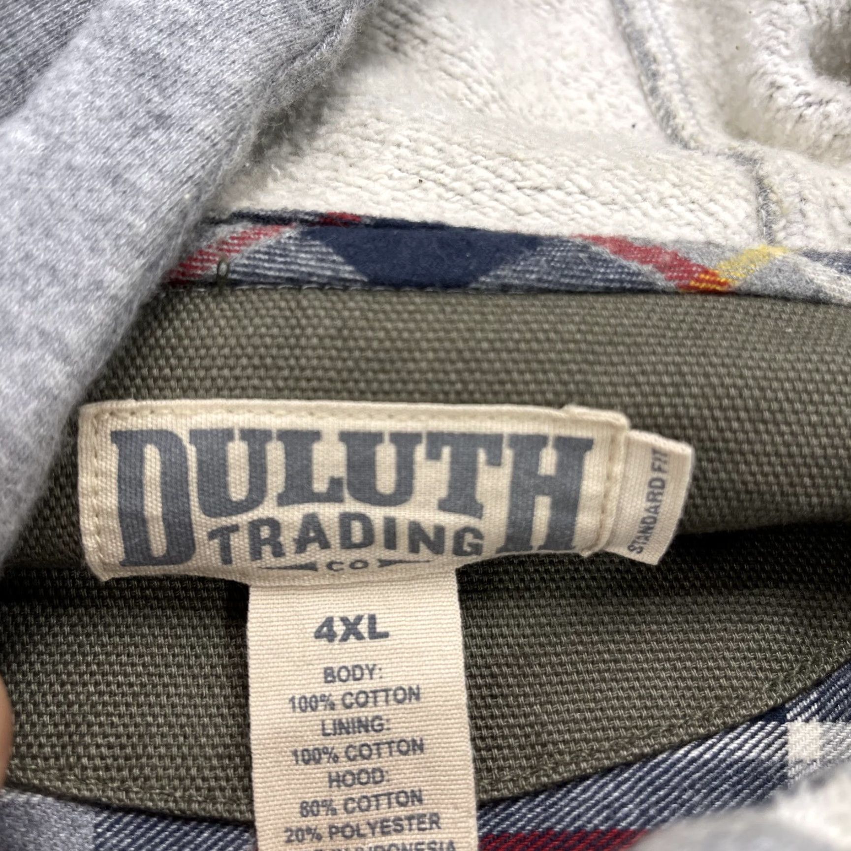 Vintage Duluth Jacket Mens 4XL Green Fire Hose Flannel Canvas Hooded Snap Shirt Size US XXL / EU 58 / 5 - 6 Thumbnail
