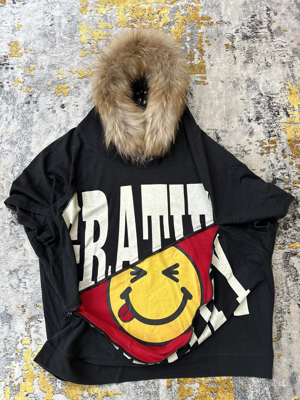 Beauty Beast BOXY ZIP SMILEY FACE X DIG DEEP FUR HOODIE GOTHIC LGB STYLE Size US XXL / EU 58 / 5 - 2 Thumbnail