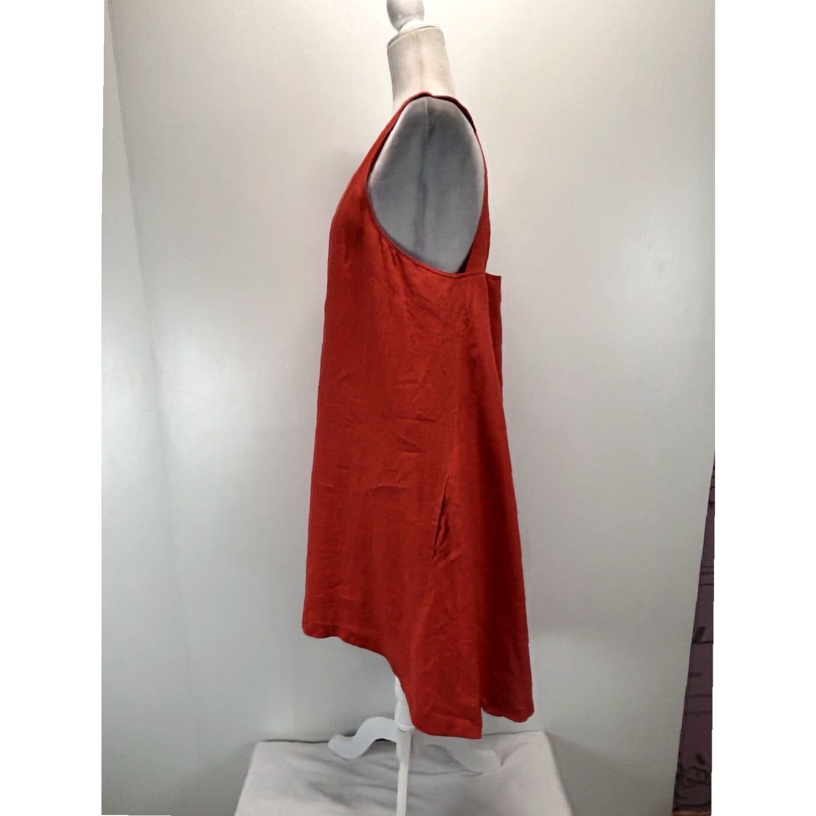 Banana Republic Banana Republic Orange Linen Swing Dress Women's Size 10 Sleeveless Racerback Beach Casual Summer Size L / US 10 / IT 46 - 4 Thumbnail