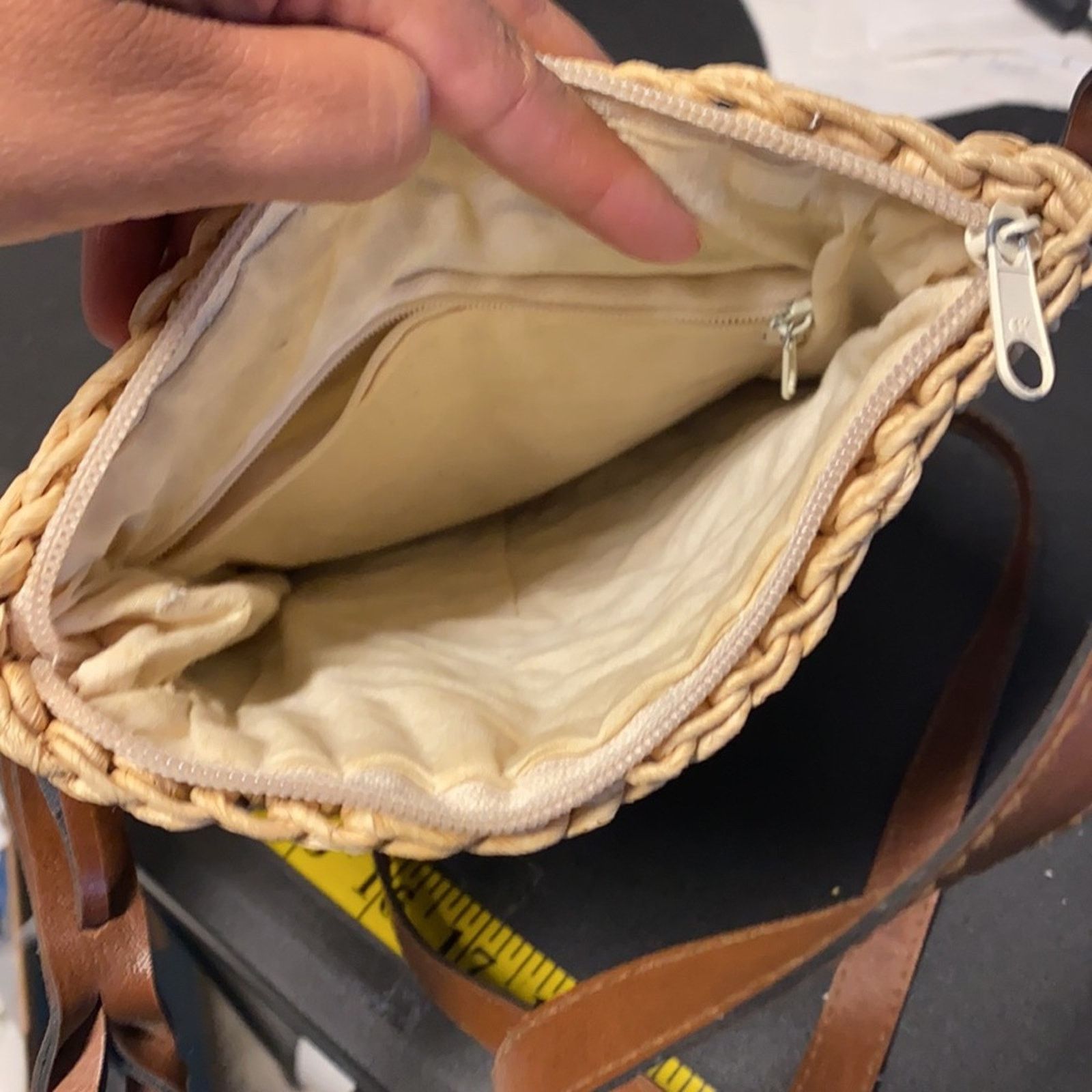 Vintage Vintage basket woven crossbody bag faux leather summer Size ONE SIZE - 6 Thumbnail