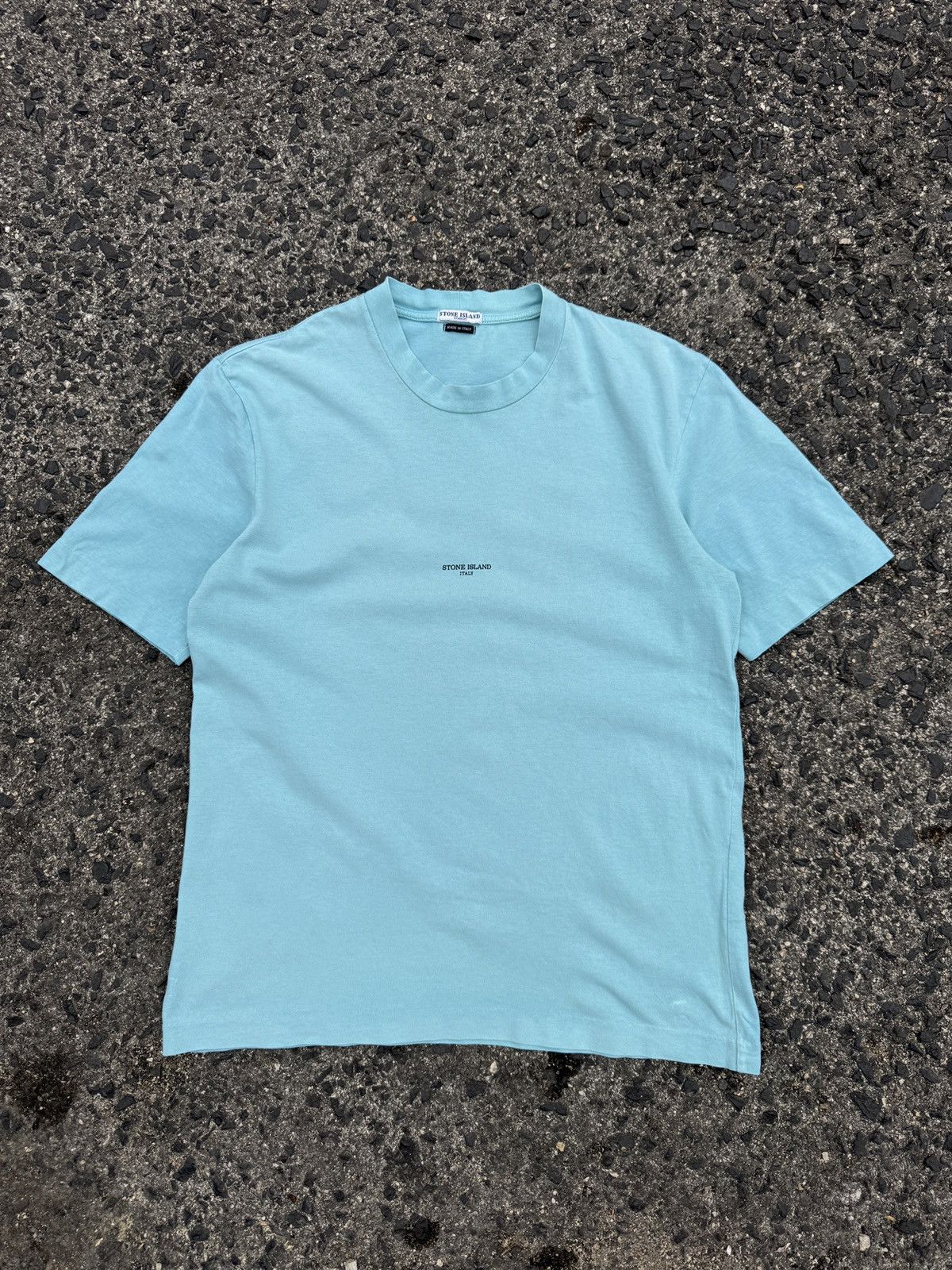 Vintage Stone Island Front Small Logo Tee in Turqiose SS2005
