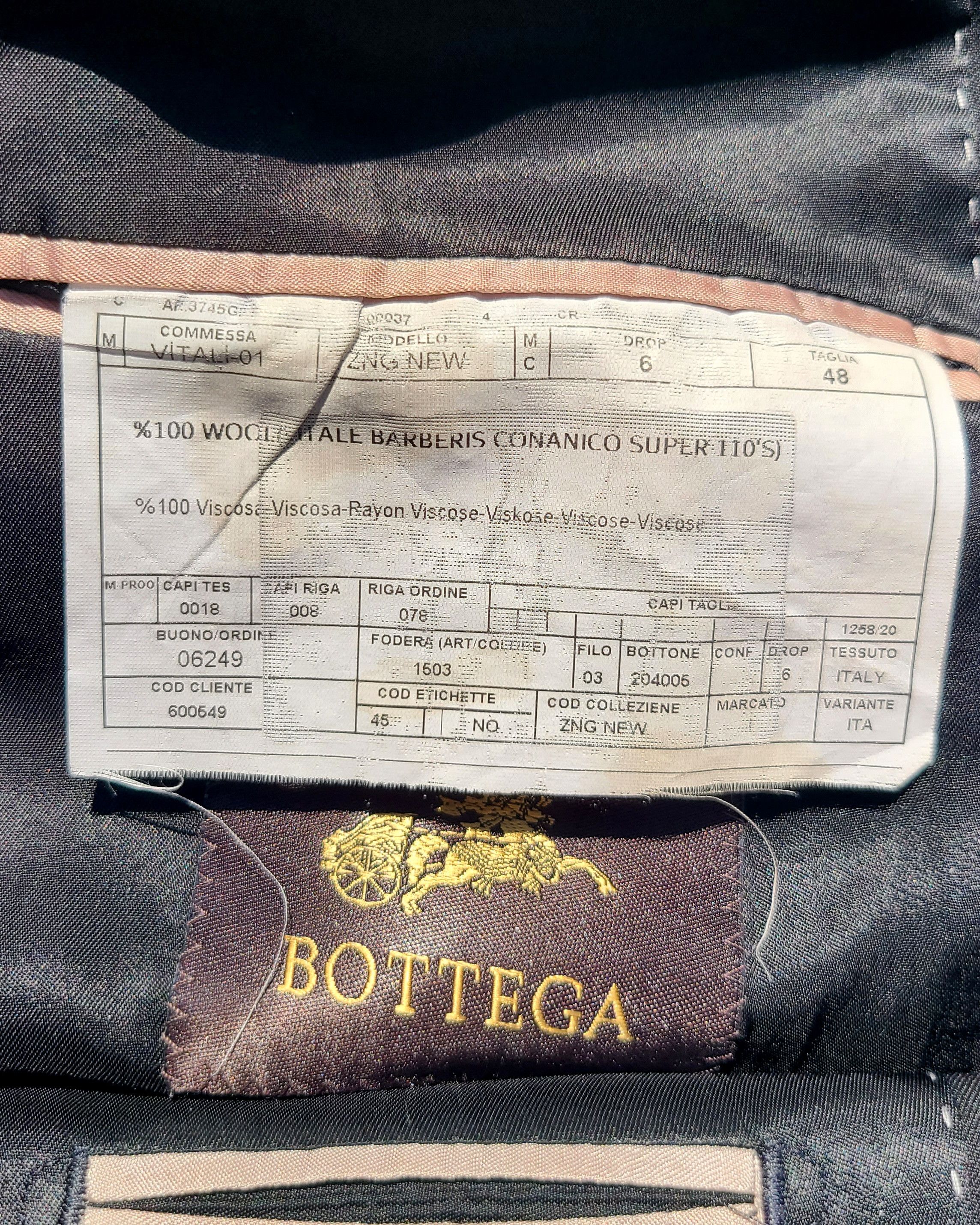 Bottega Veneta × Vitale Barberis Canonico Bottega Veneta Black Two Button Blazer Suit Jacket 38R Size 38R - 5 Thumbnail
