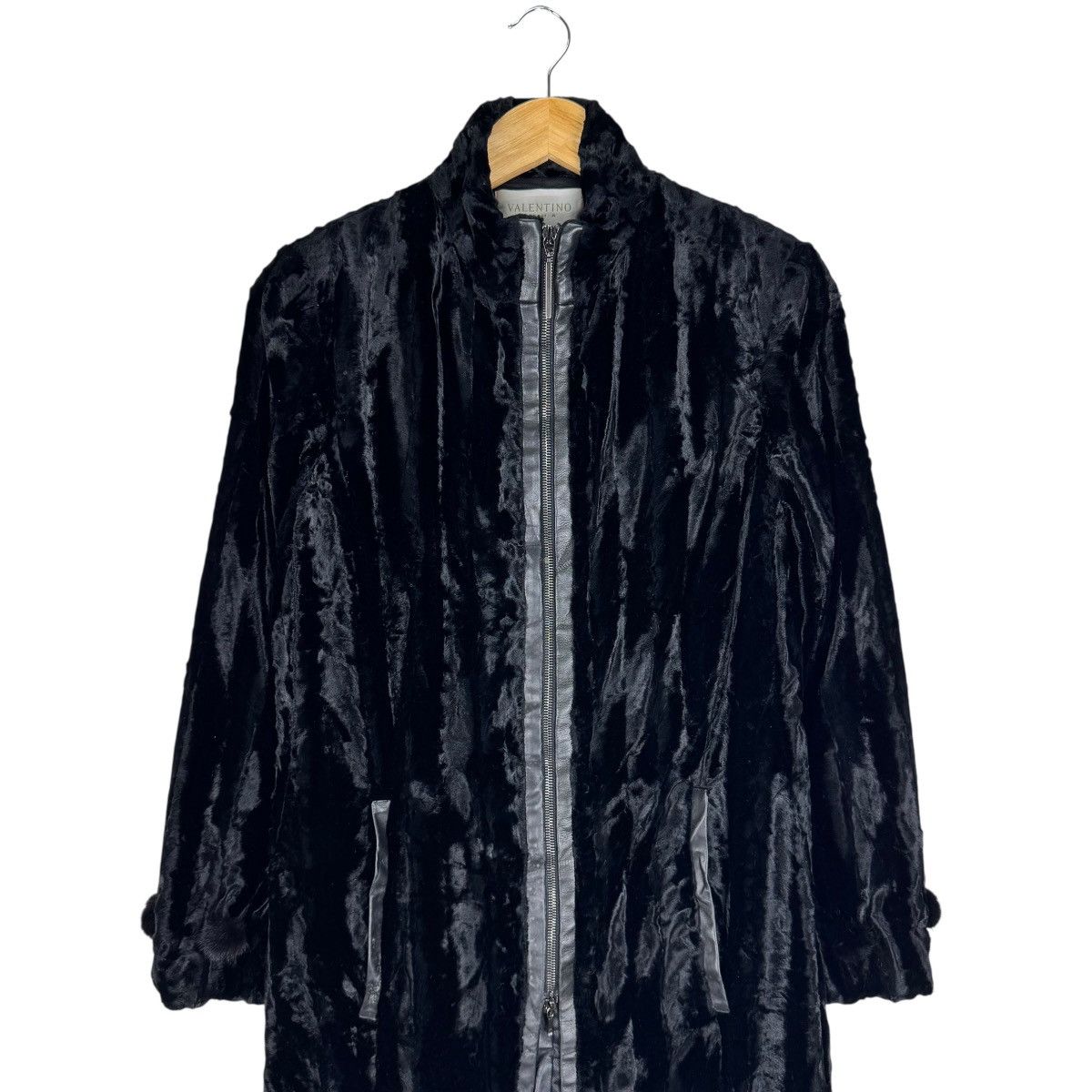 Valentino 🔥VALENTINO ROMA LEATHER PART LONG JACKET Size M / US 6-8 / IT 42-44 - 3 Thumbnail
