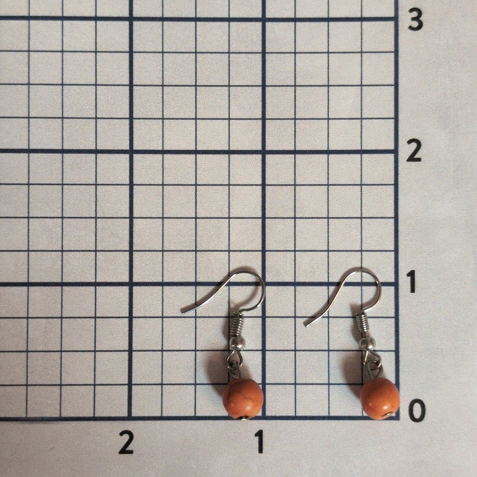 Other Cute VTG 1980s Silver-Tone Orange Crackle Beaded Earrings Size ONE SIZE - 5 Thumbnail