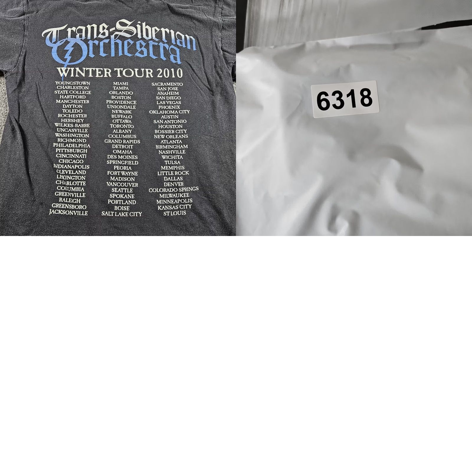 Vintage Trans-Siberian Orchestra Shirt Mens M Black Winter Tour 2010 Graphic Tee Size US M / EU 48-50 / 2 - 8 Thumbnail