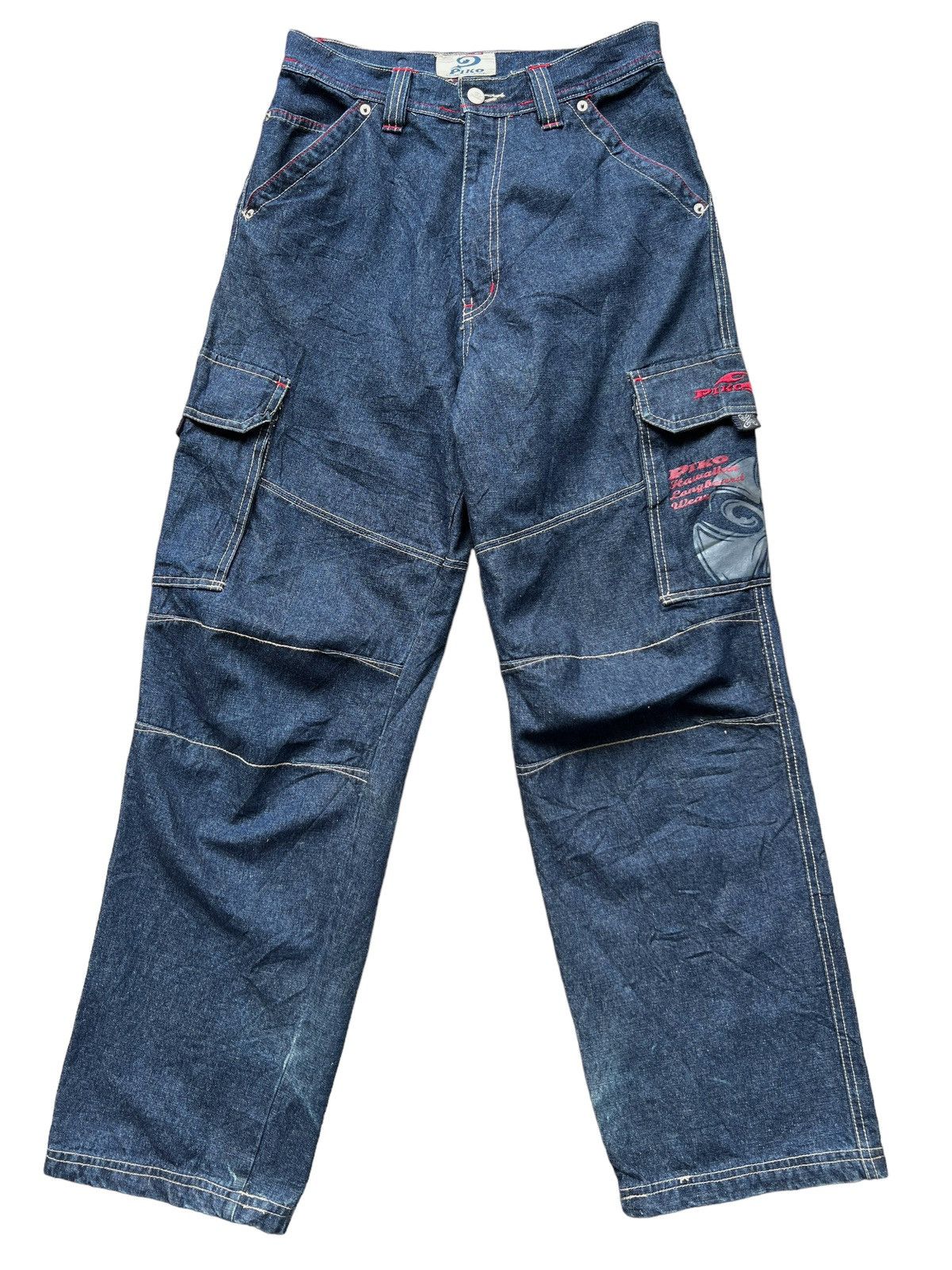 JNCO Piko Baggy Cargo Multipocket Tactical Denim Jeans 28x31 Size US 28 / EU 44 - 2 Thumbnail