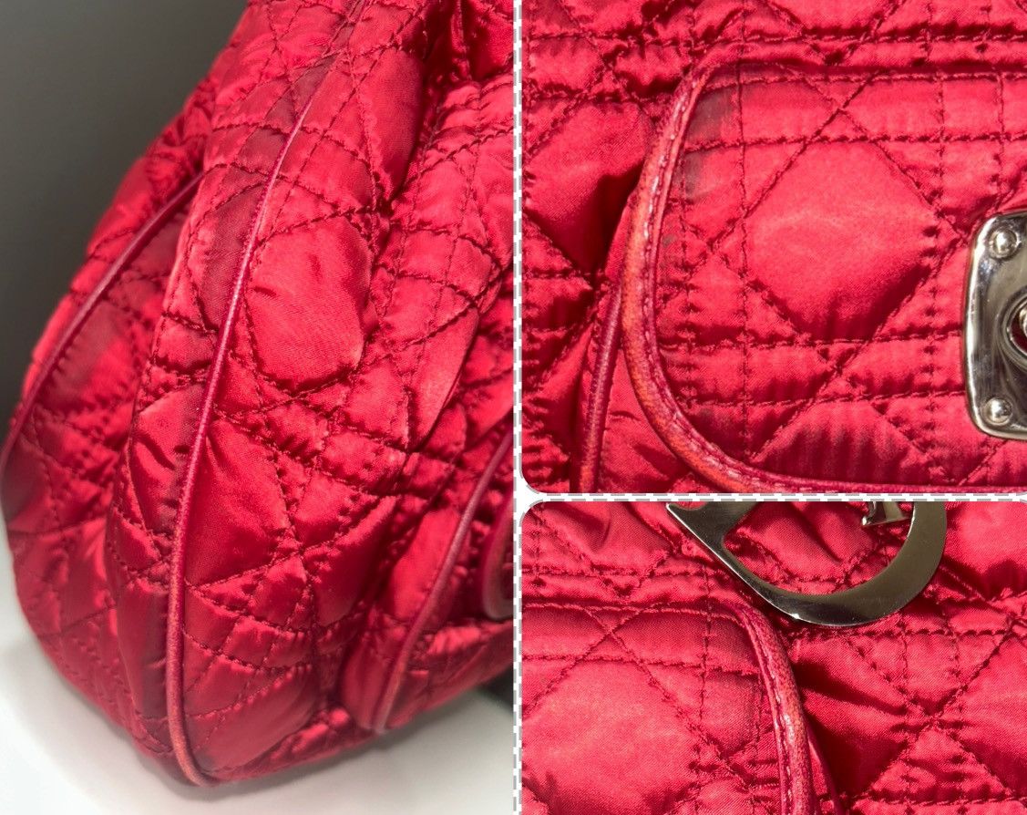 Dior Christian Dior Red Nylon Cannage Charming Lock Bag w/ COA Size ONE SIZE - 16 Thumbnail
