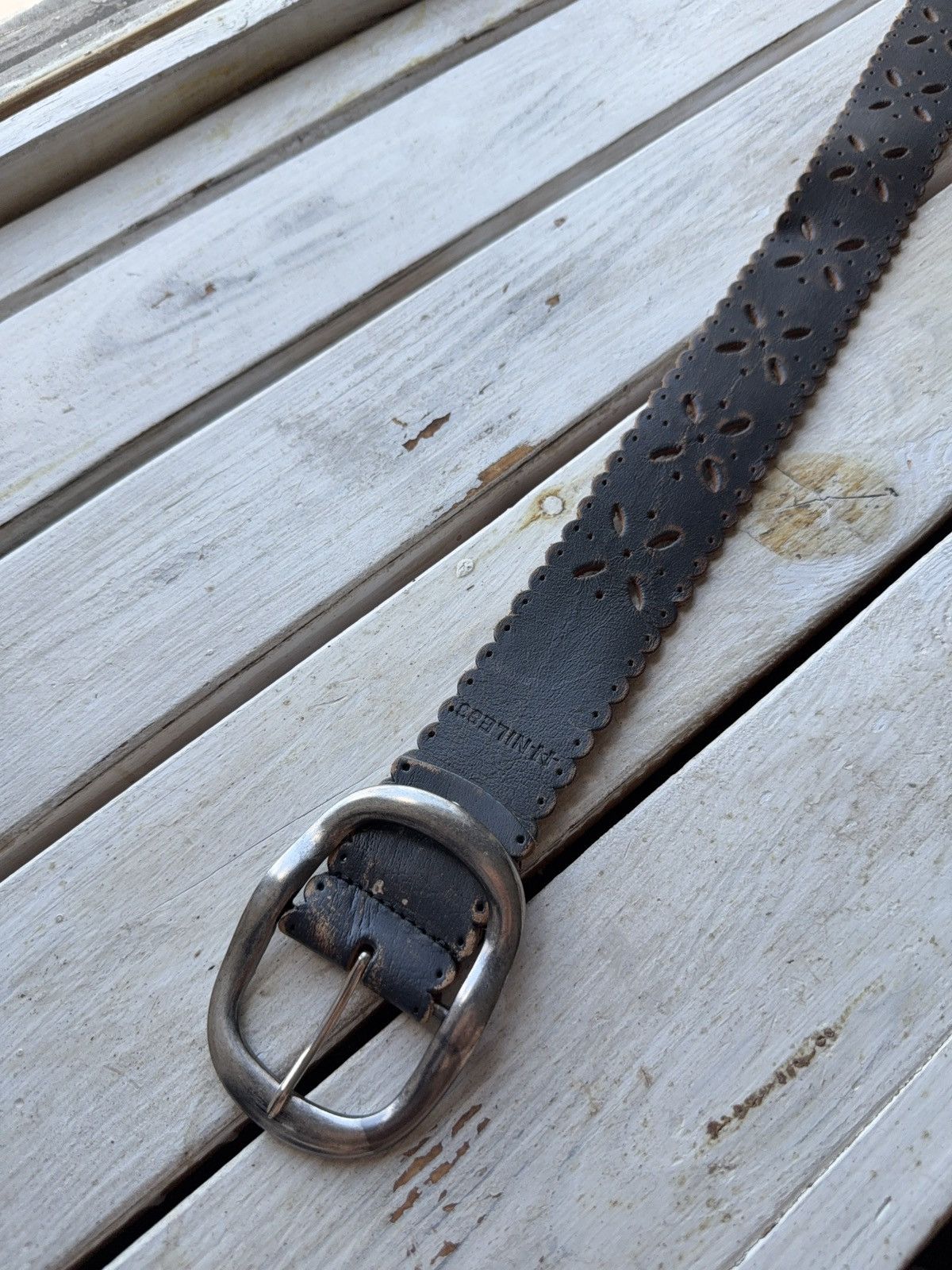 Japanese Brand Vintage Japanese Leather Punk Emo Rock Goth Y2K Drill belt Size ONE SIZE - 4 Thumbnail