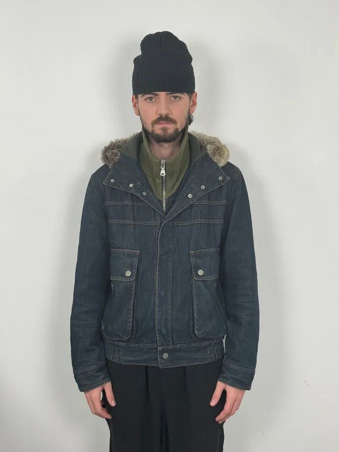 Dolce & Gabbana AW2003 Dolce & Gabbana Navy Denim Fur Hood Jacket Size US M / EU 48-50 / 2 - 3 Thumbnail