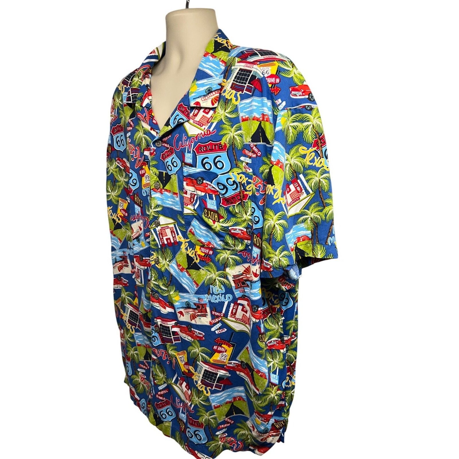 George Hawaiian Retro Route 66 All Over Print Shirt 3XL Pocket Size US XXL / EU 58 / 5 - 3 Thumbnail