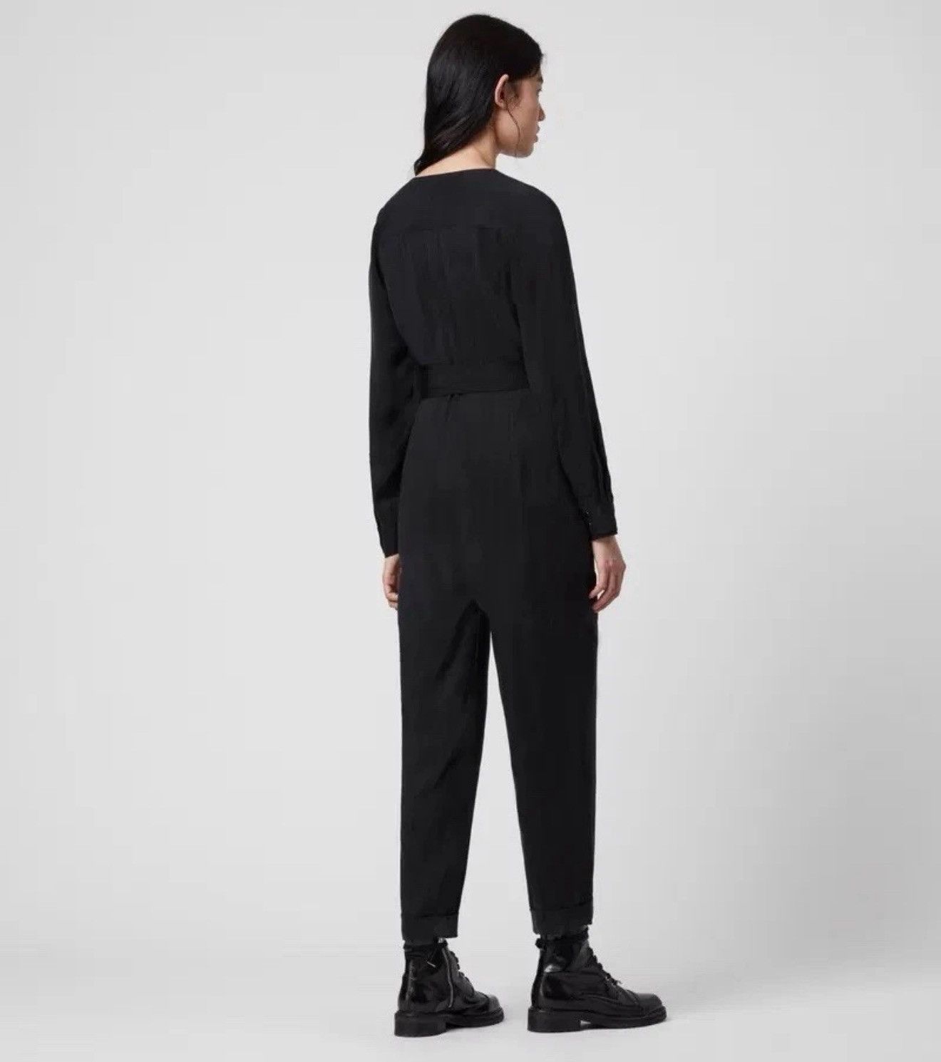 Allsaints Allsaints Erin Jumpsuit Women’s Black Top Zip Long Sleeve Size M / US 6-8 / IT 42-44 - 3 Thumbnail