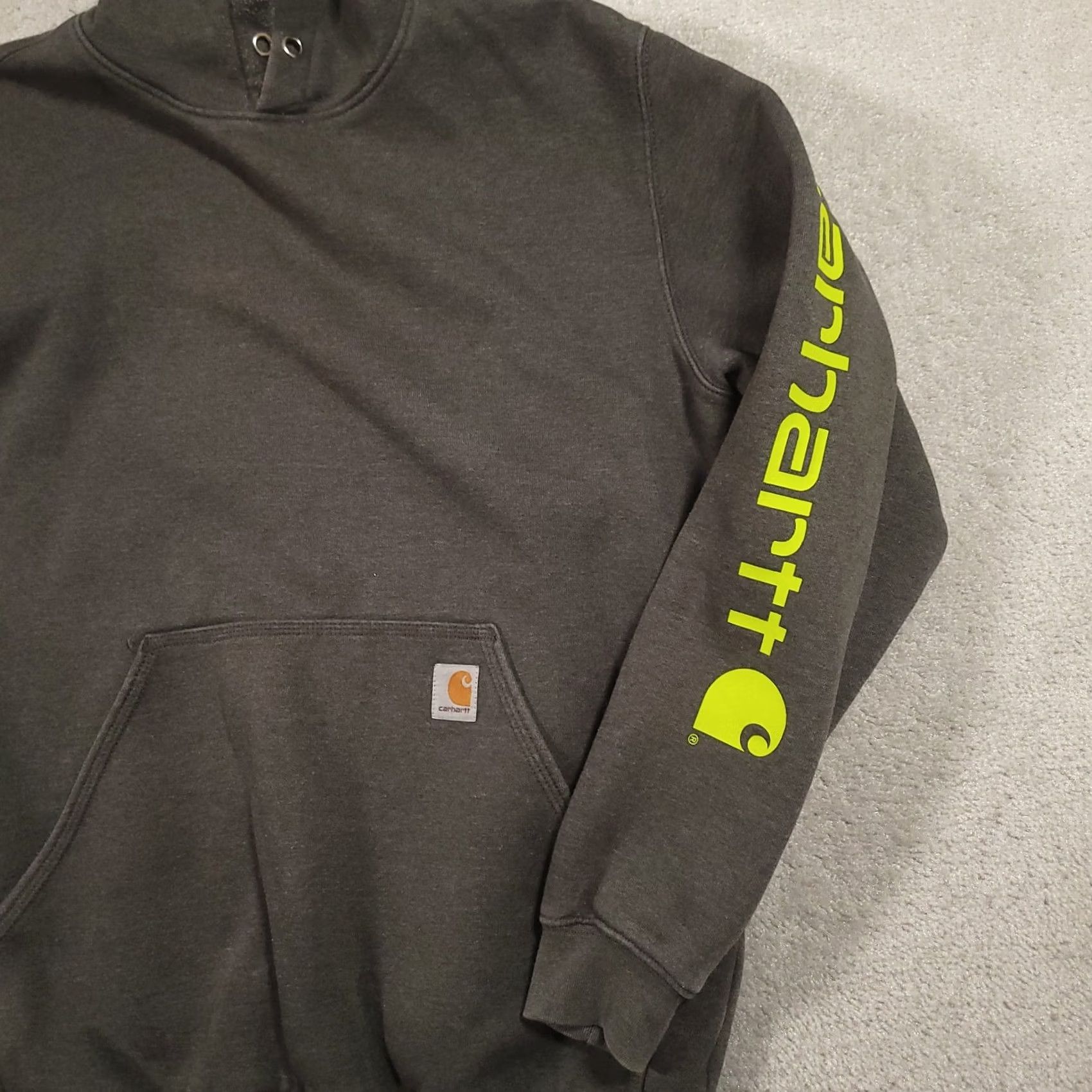 Carhartt Carhartt Hoodie Mens M Gray Logo Fleece Graphic Print Pullover Sweatshirt Workwear Size US M / EU 48-50 / 2 - 7 Thumbnail