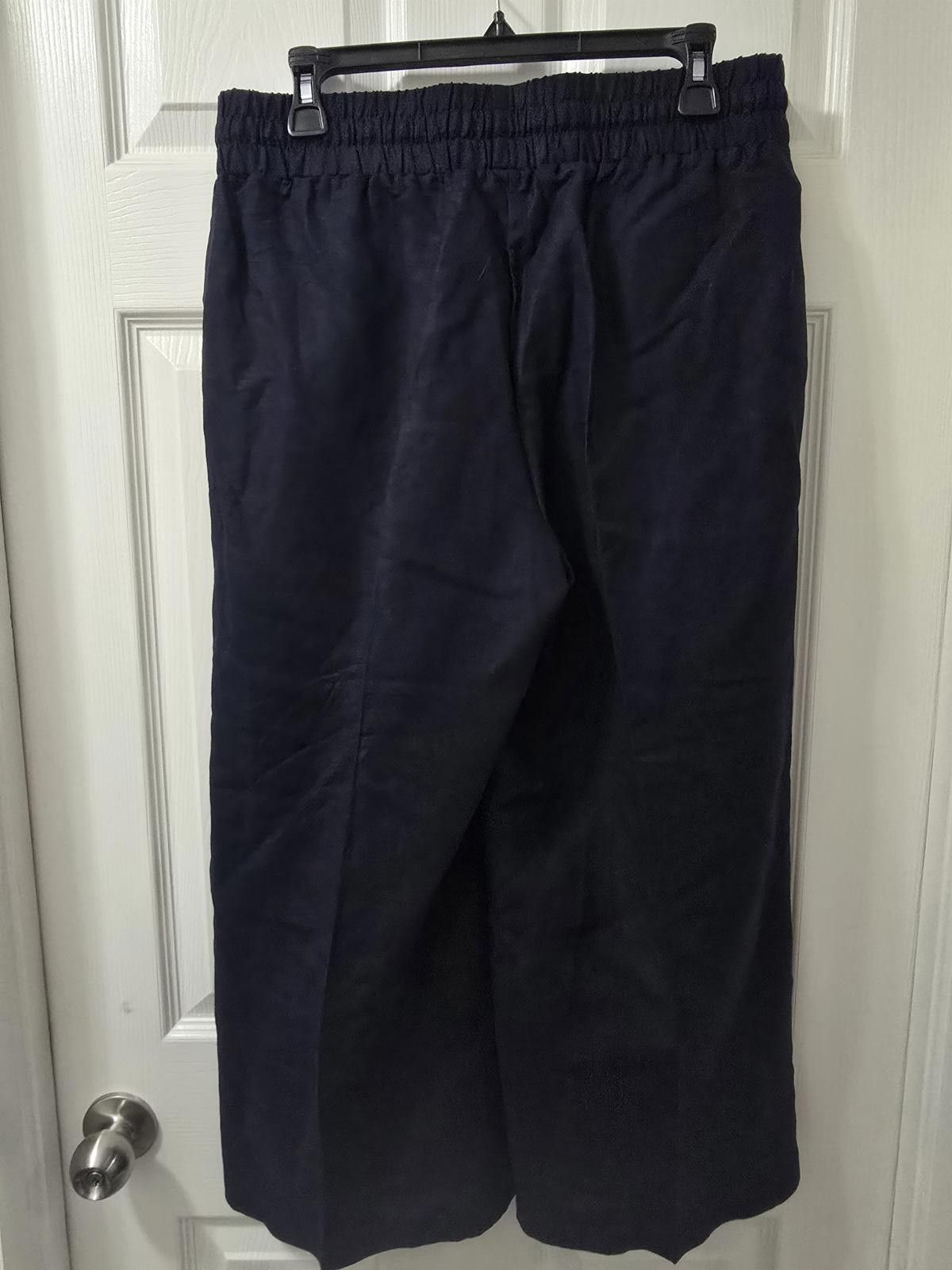 Other Zac & Rachel Navy Blue Wide Leg Drawstring Pants Size 32" / US 10 / IT 46 - 2 Thumbnail