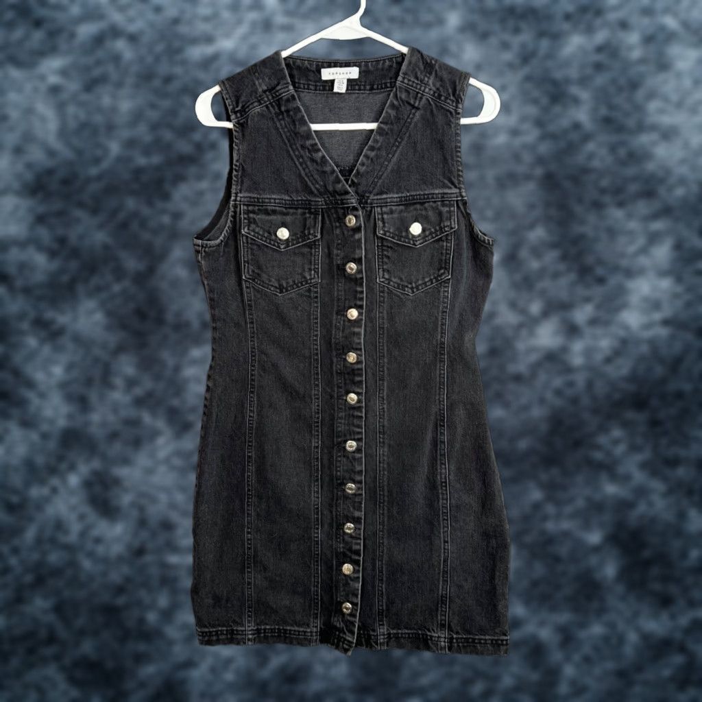 white christmas dresses TOPSHOP Black Denim Dress – Circular Clothing Co main image 0
