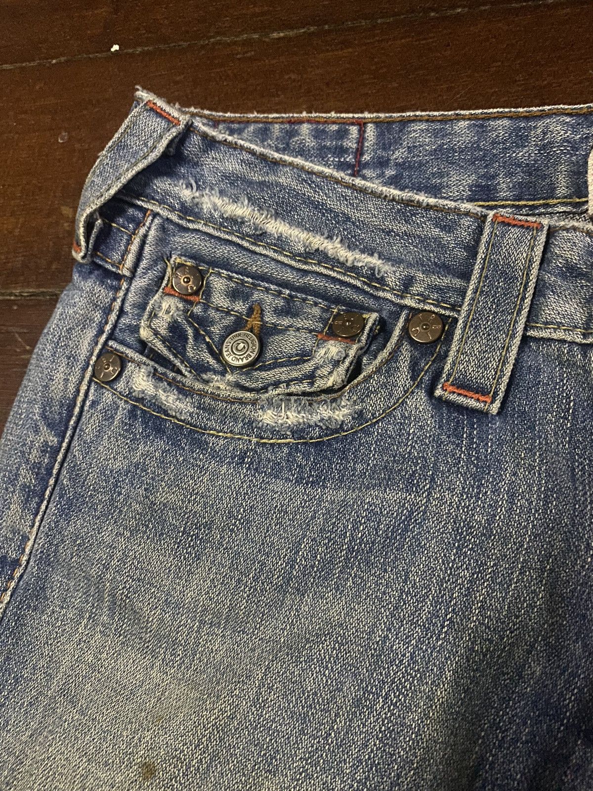 True Religion × Vintage Vintage True Religion Flare Bootcut distressed low rise Size 31" - 10 Thumbnail