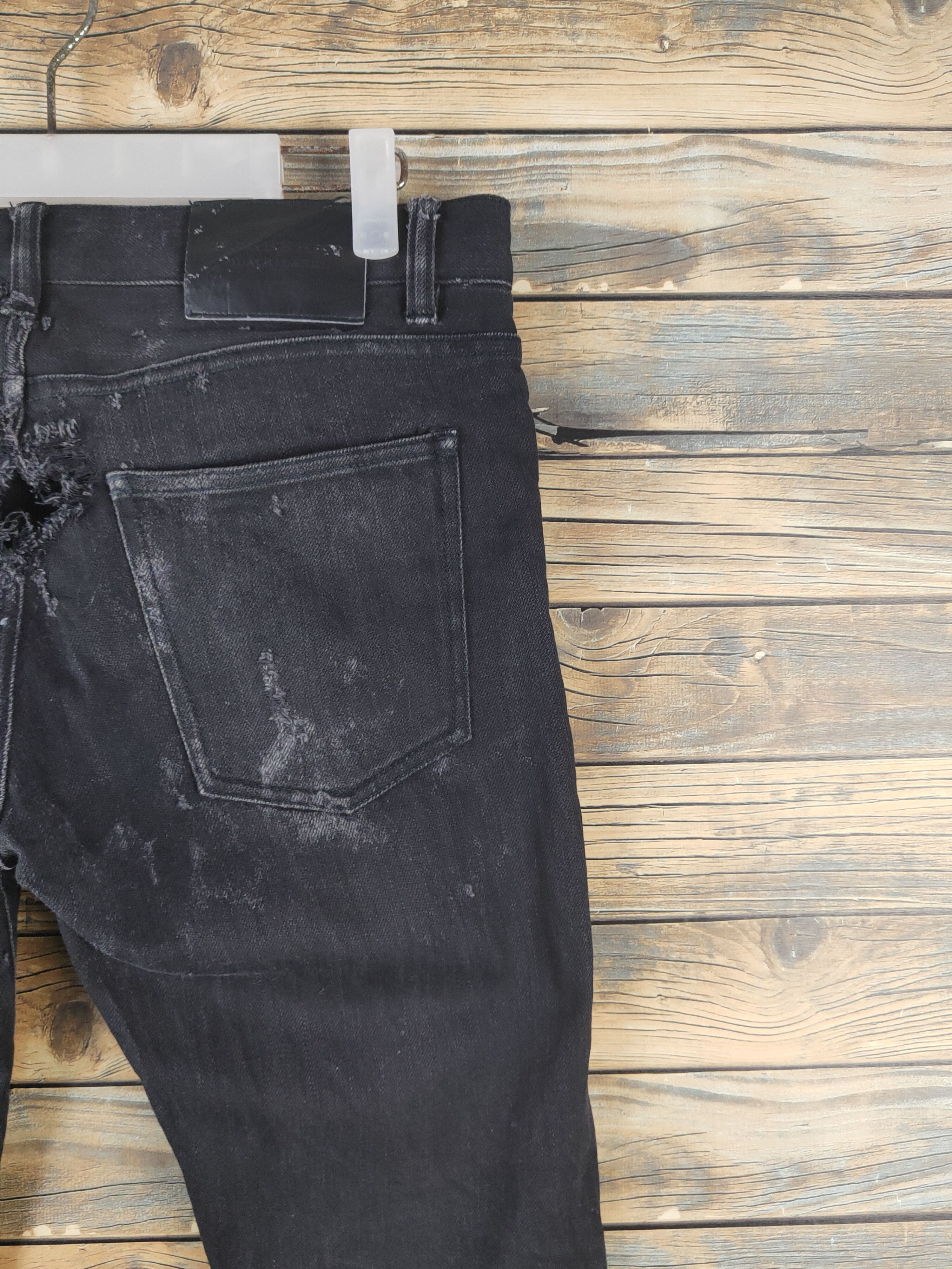 Burberry DL Burberry Black Distressed Ripped Jeans #46-084T Size US 30 / EU 46 - 11 Thumbnail
