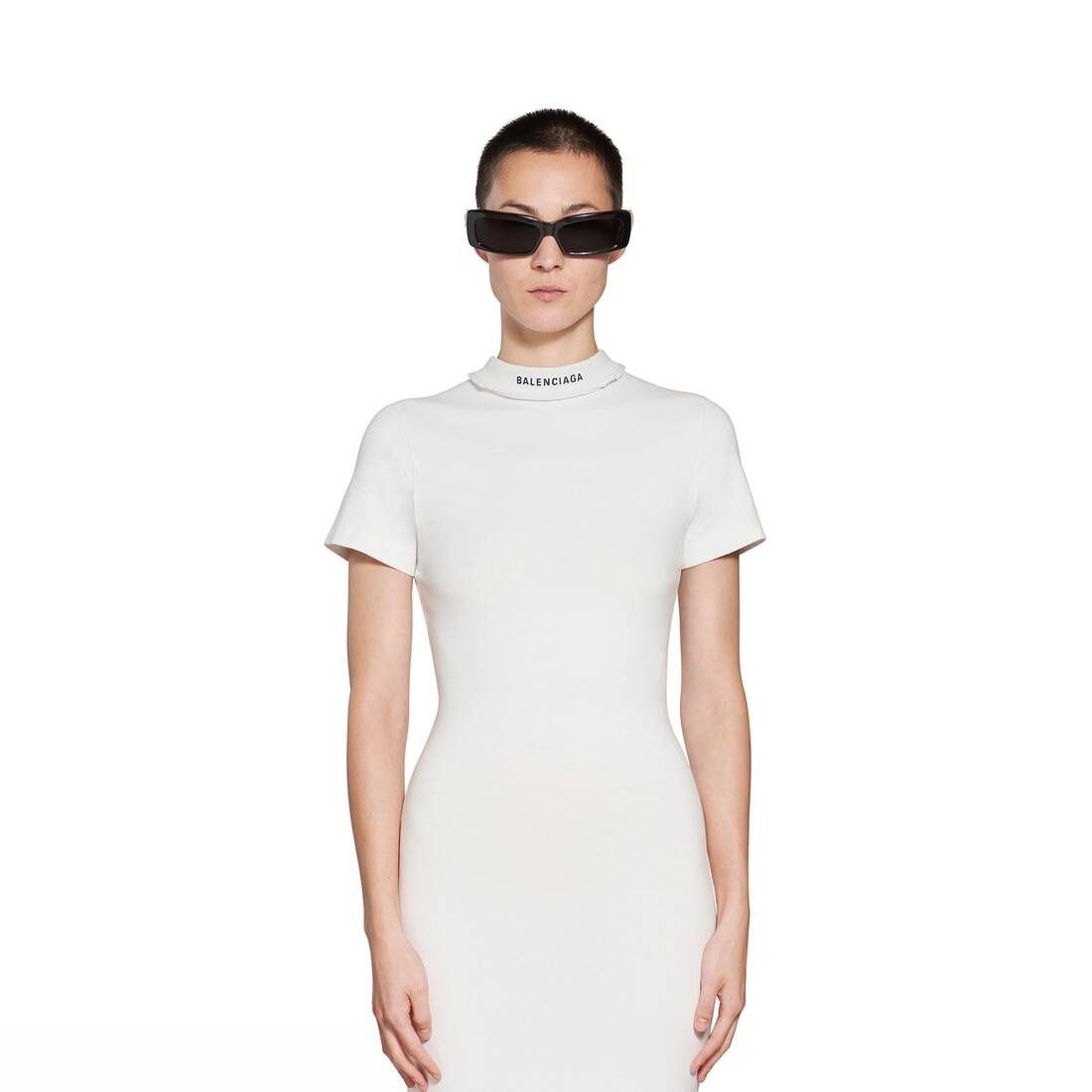 Balenciaga o1la1rc1a0625 T-Shirt Maxi Dress in White Size L / US 10 / IT 46 - 5 Thumbnail