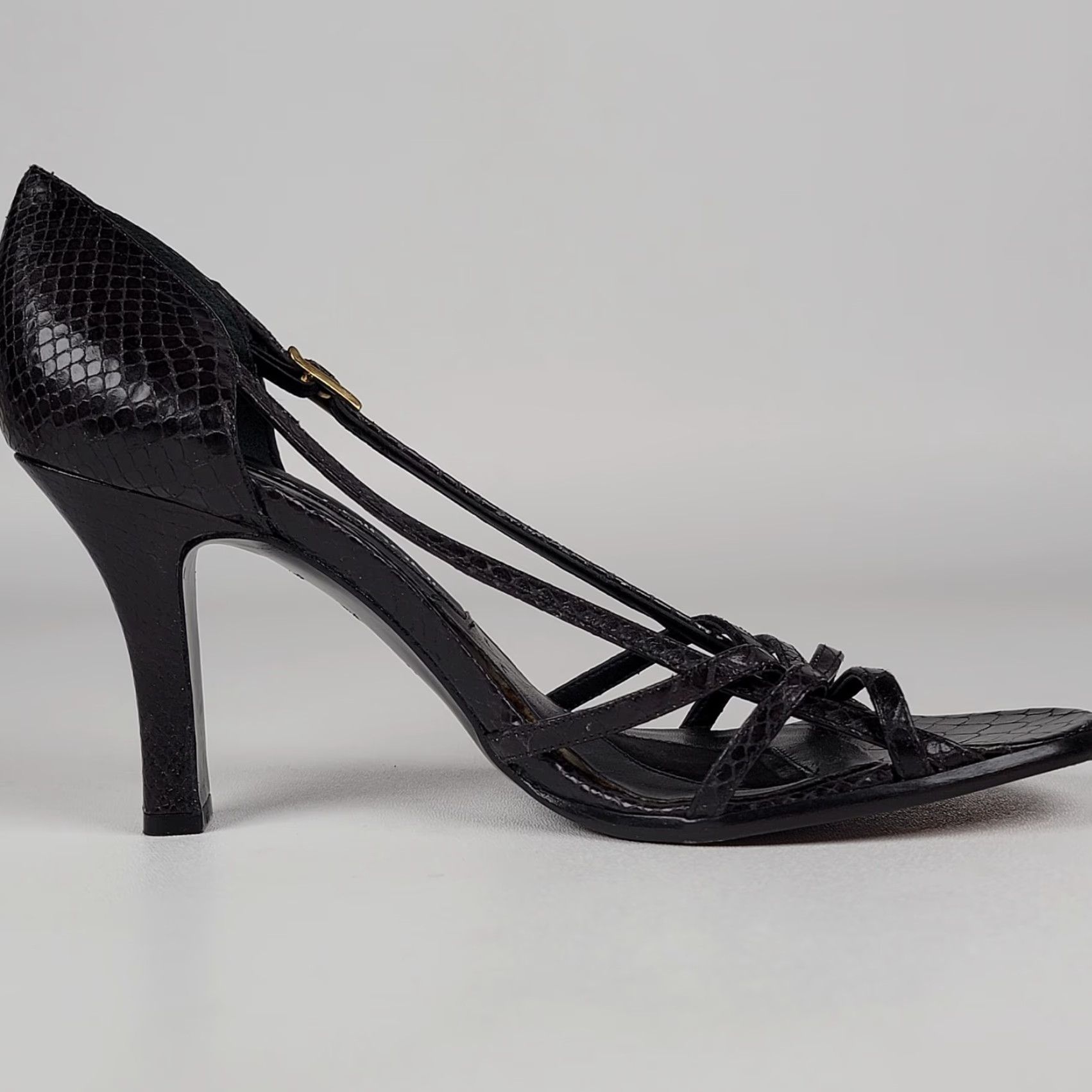 Evan Picone VINTAGE Evan Picone Snakeskin Pumps Women's Size 8 Black Leather Stiletto Heel High 3-3.9in Woman Size US 8 / IT 38 - 5 Thumbnail