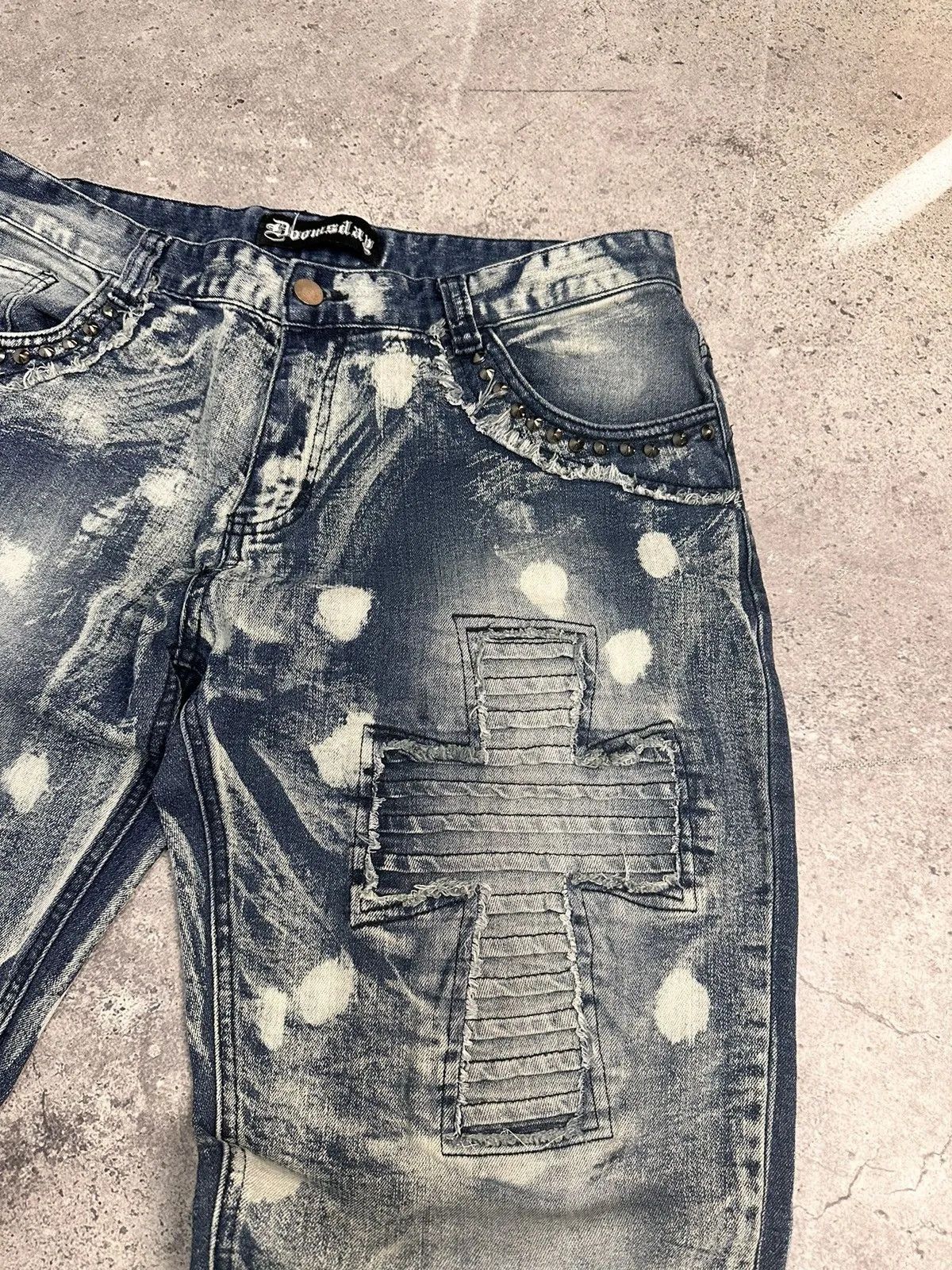 Tornado Mart 👉 Vintage Gothic Cargo Pants Y2K Chrome Ed Hardy Style Size US 34 / EU 50 - 6 Thumbnail