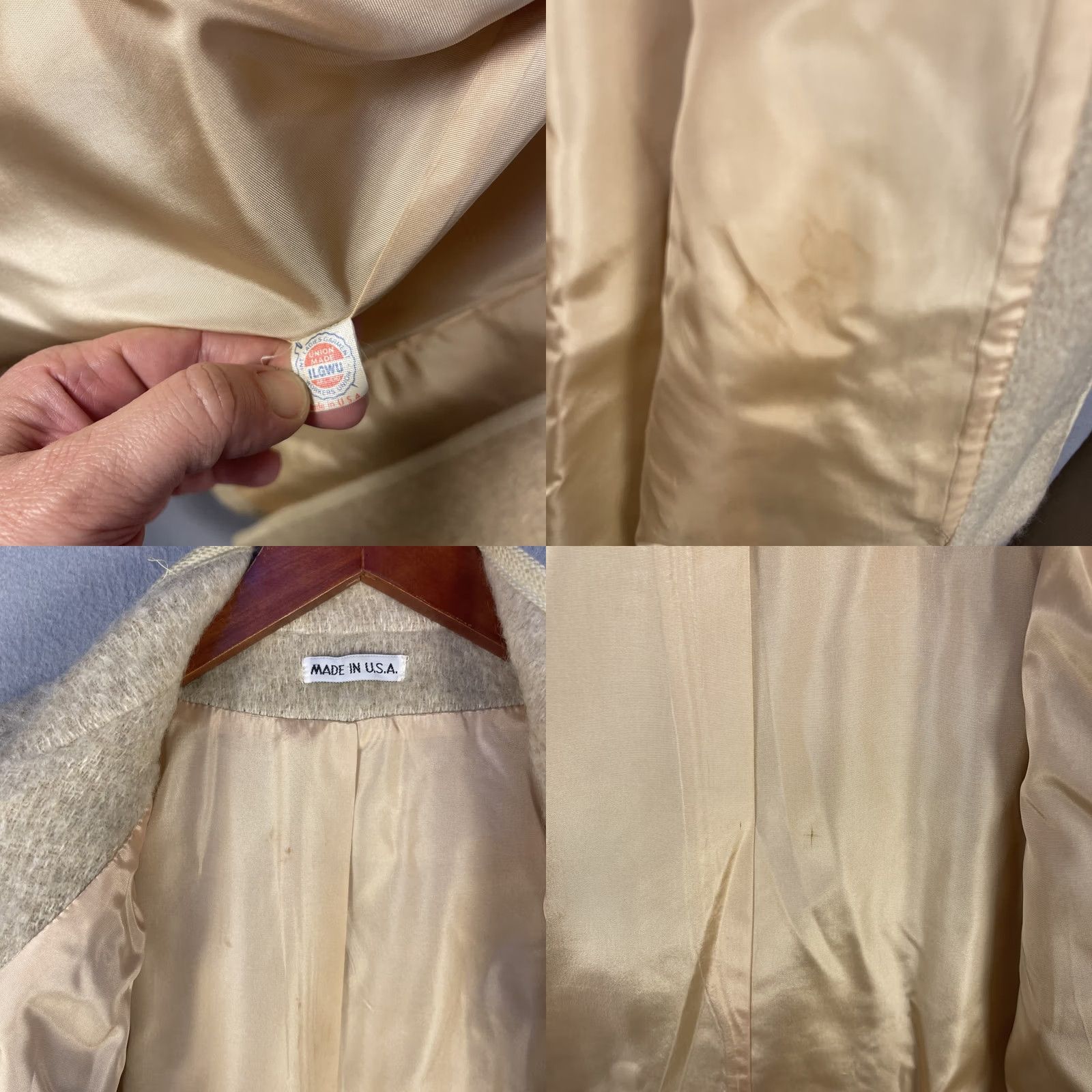 I. Magnin VINTAGE Womens Small Beige Wool Coat Pockets USA Made Size S / US 4 / IT 40 - 8 Thumbnail