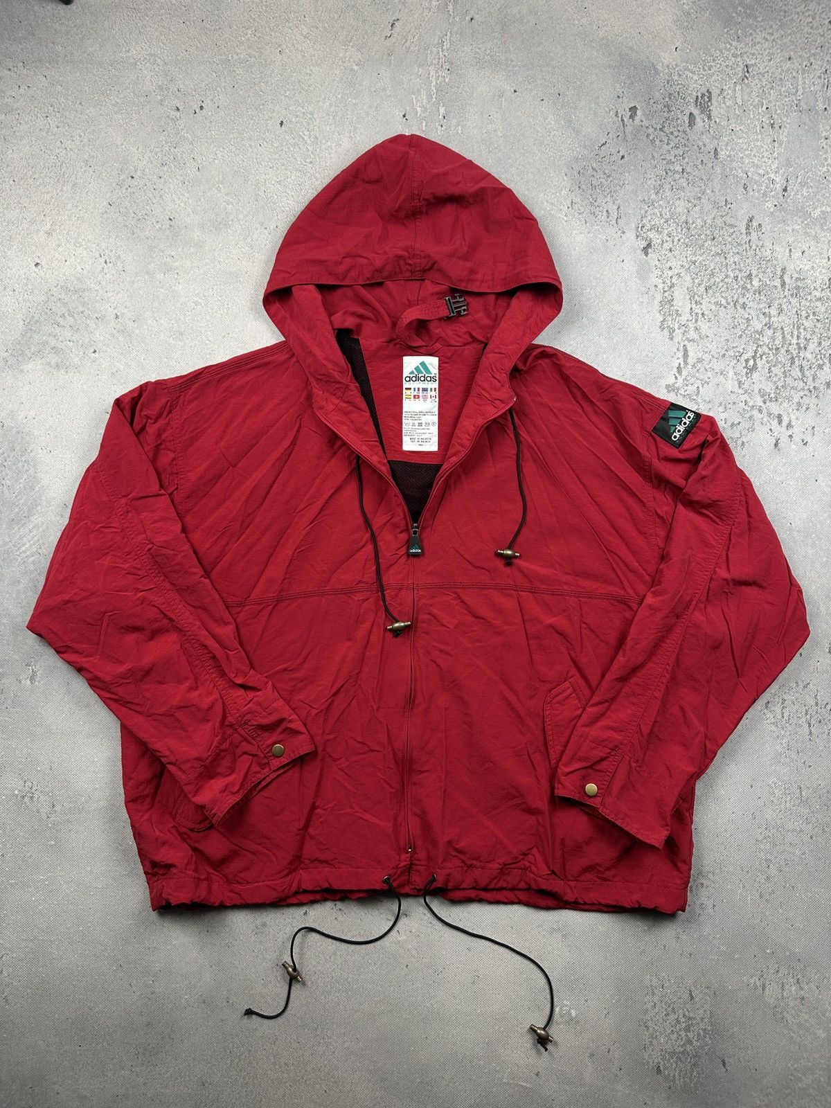 Adidas Vintage Adidas Equipment Red Hooded Windbreaker Jacket 90s Size US XL / EU 56 / 4 - 1 Thumbnail