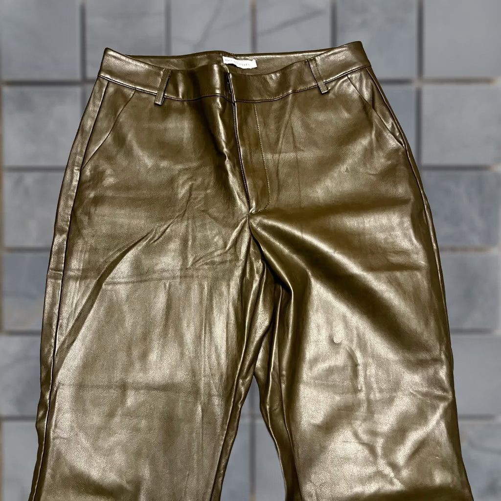 AVEC LES FILLES Avec Les Filles Pants Cropped Womens Large L Brown Faux Vegan Leather 31x26 Size 36" / US 14 / IT 50 - 1 Thumbnail