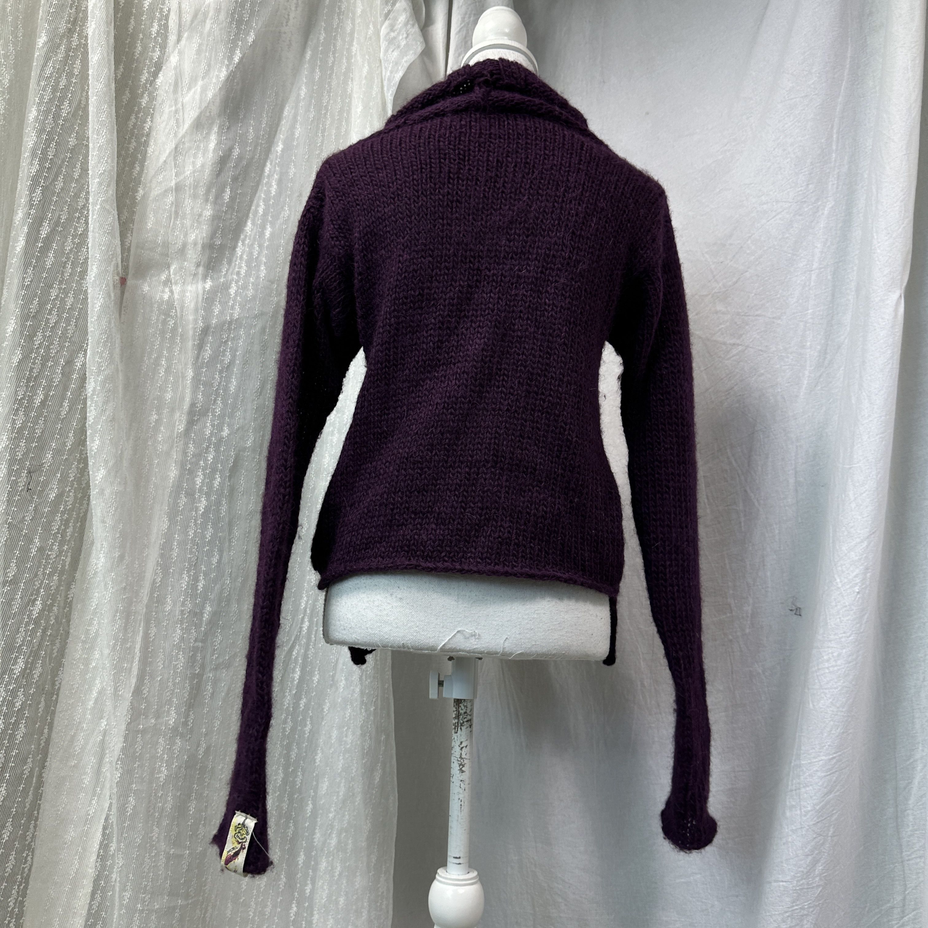 Vintage Vintage Alpaca Wool Mohair Plum Purple Diesel Cardigan Y2K Size L / US 10 / IT 46 - 7 Thumbnail