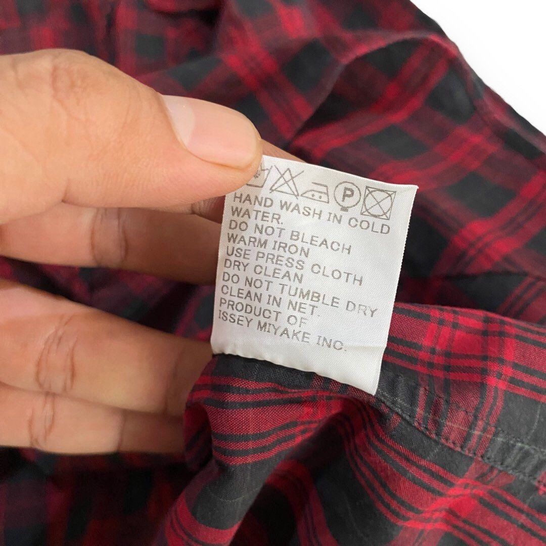Issey Miyake ISSEY MIYAKE Men Red Plaid Patchwork Shirt Size US M / EU 48-50 / 2 - 6 Thumbnail