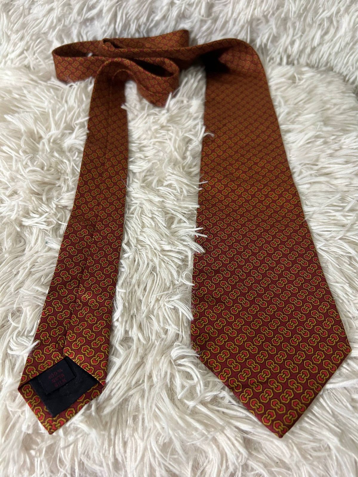 Etro ETRO Milano Men's 100% Silk Vintage Burgundy Gold Tie Size ONE SIZE - 5 Thumbnail