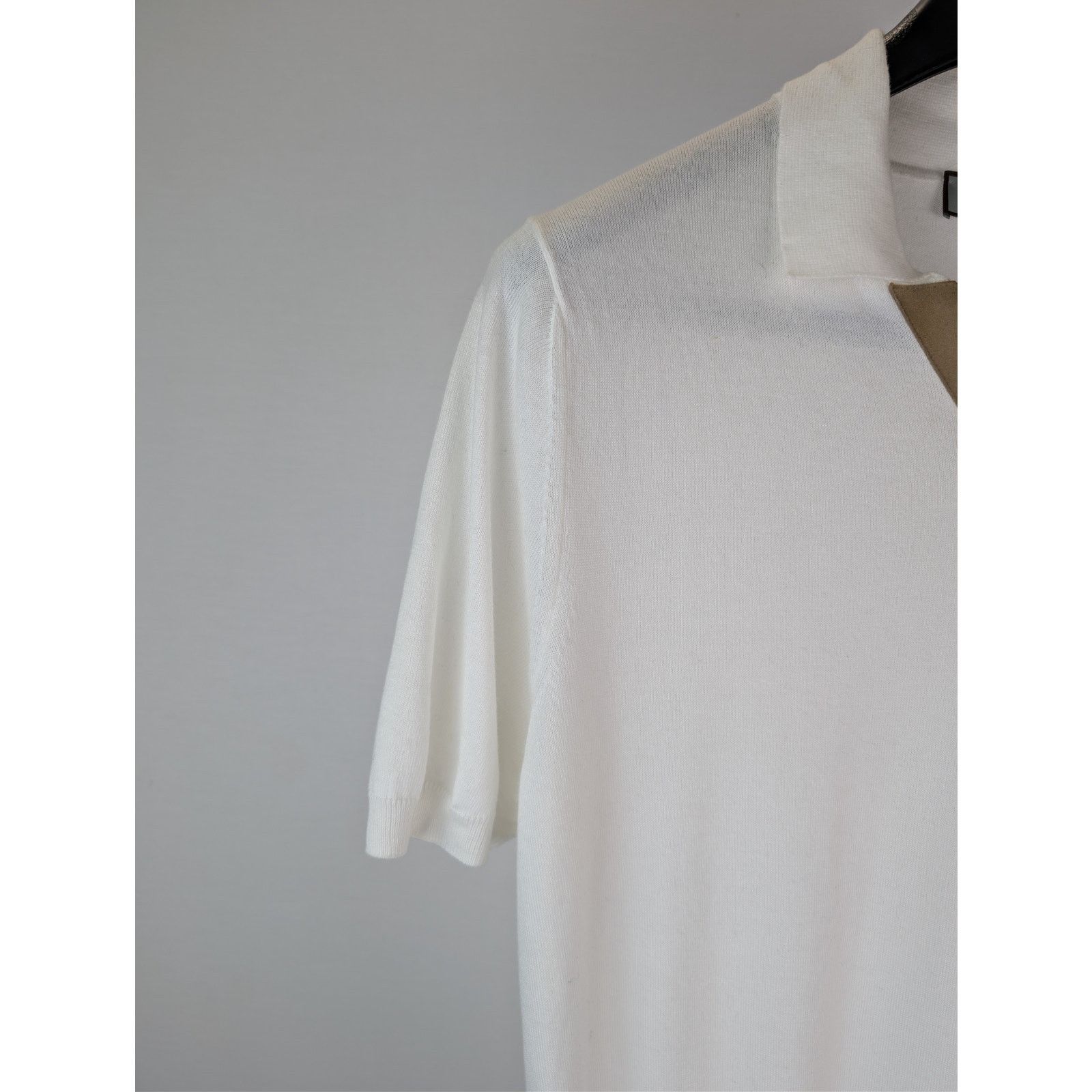 Brunello Cucinelli o1rshd1 CC20 Knited Polo Shirt in White Size US M / EU 48-50 / 2 - 5 Thumbnail