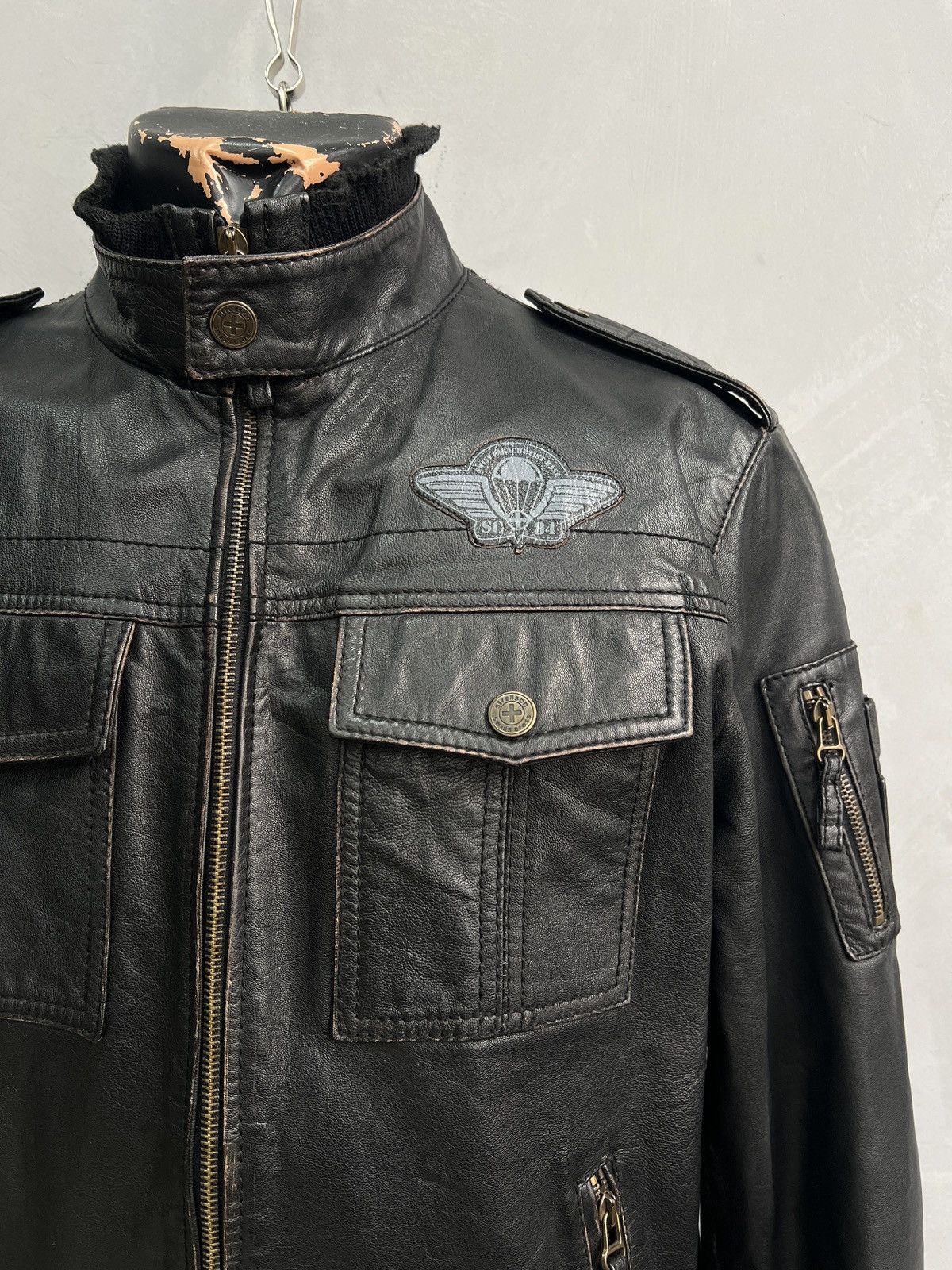 14th Addiction Black opium racing moto style leather jacket y2k rick owens Size US M / EU 48-50 / 2 - 2 Thumbnail