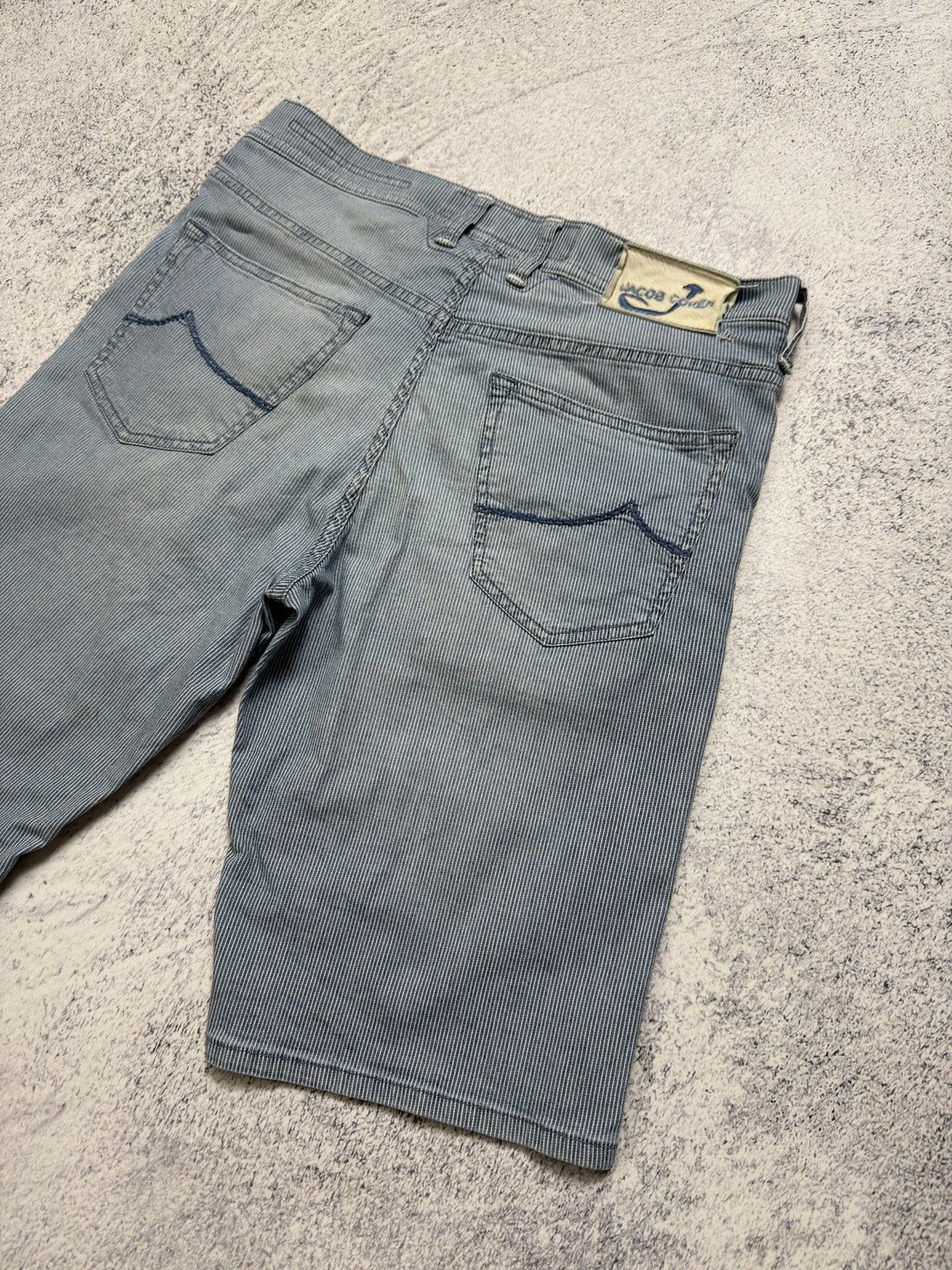 Jacob Cohen Jacob Cohën PW633 Pinstripe Shorts Handmade Premium Denim Size US 33 - 3 Thumbnail
