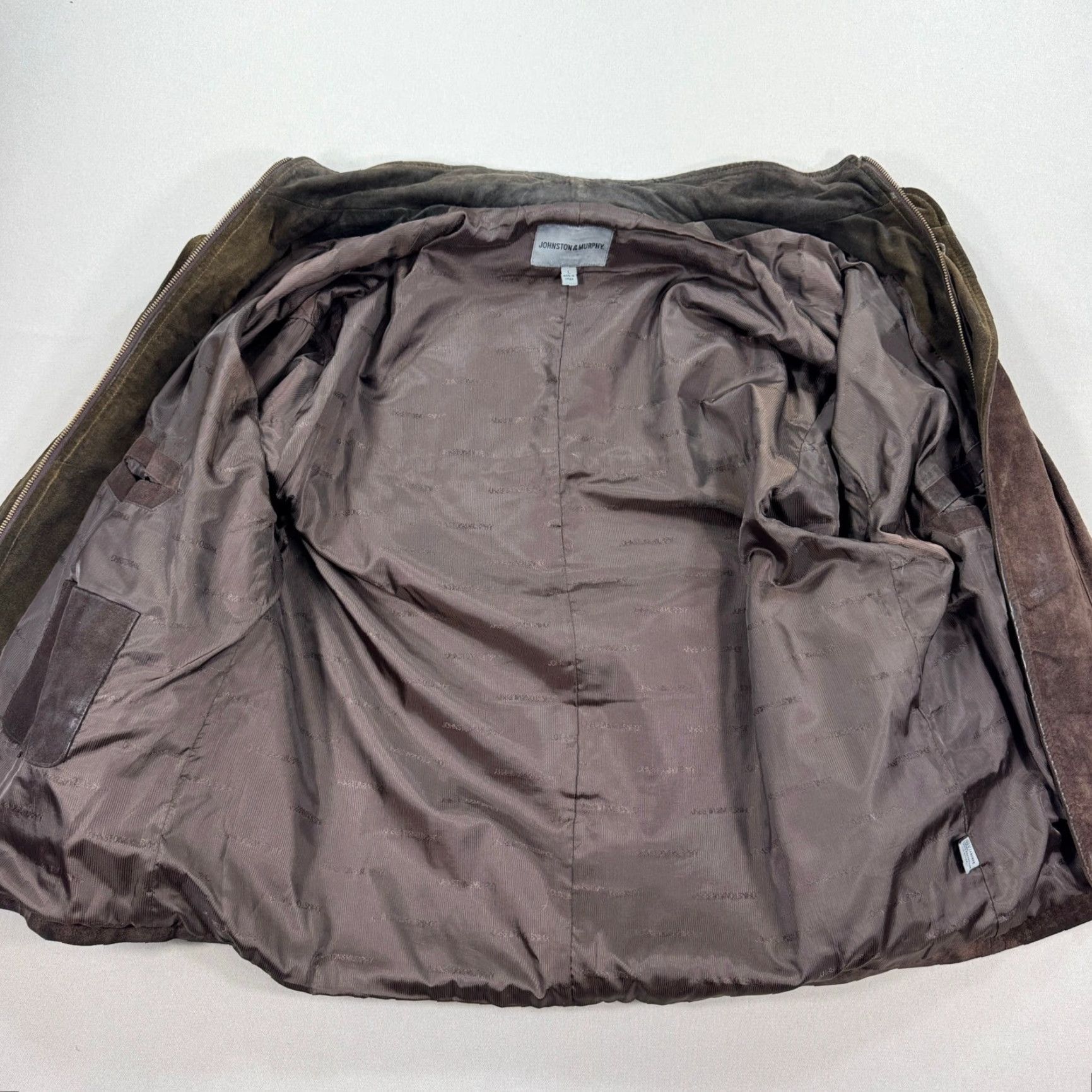 Johnston & Murphy Johnston & Murphy Jacket Men's L Brown Suede Leather Zip Up Lined Insulated Jacket Size US L / EU 52-54 / 3 - 3 Thumbnail