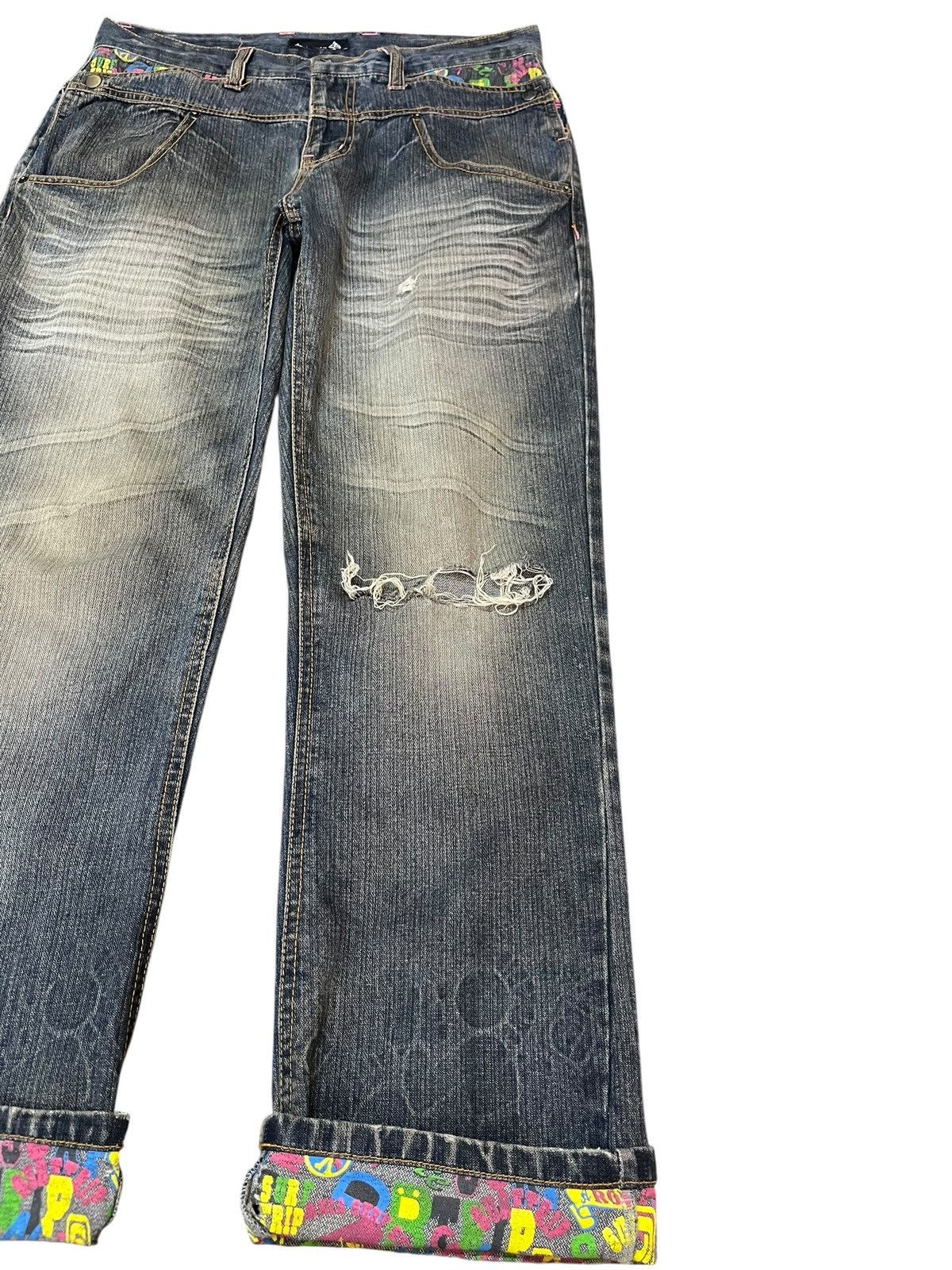 Beauty Beast Vintage Jungle Storm Unique Pocket Surf Style Denim Size US 33 - 6 Thumbnail